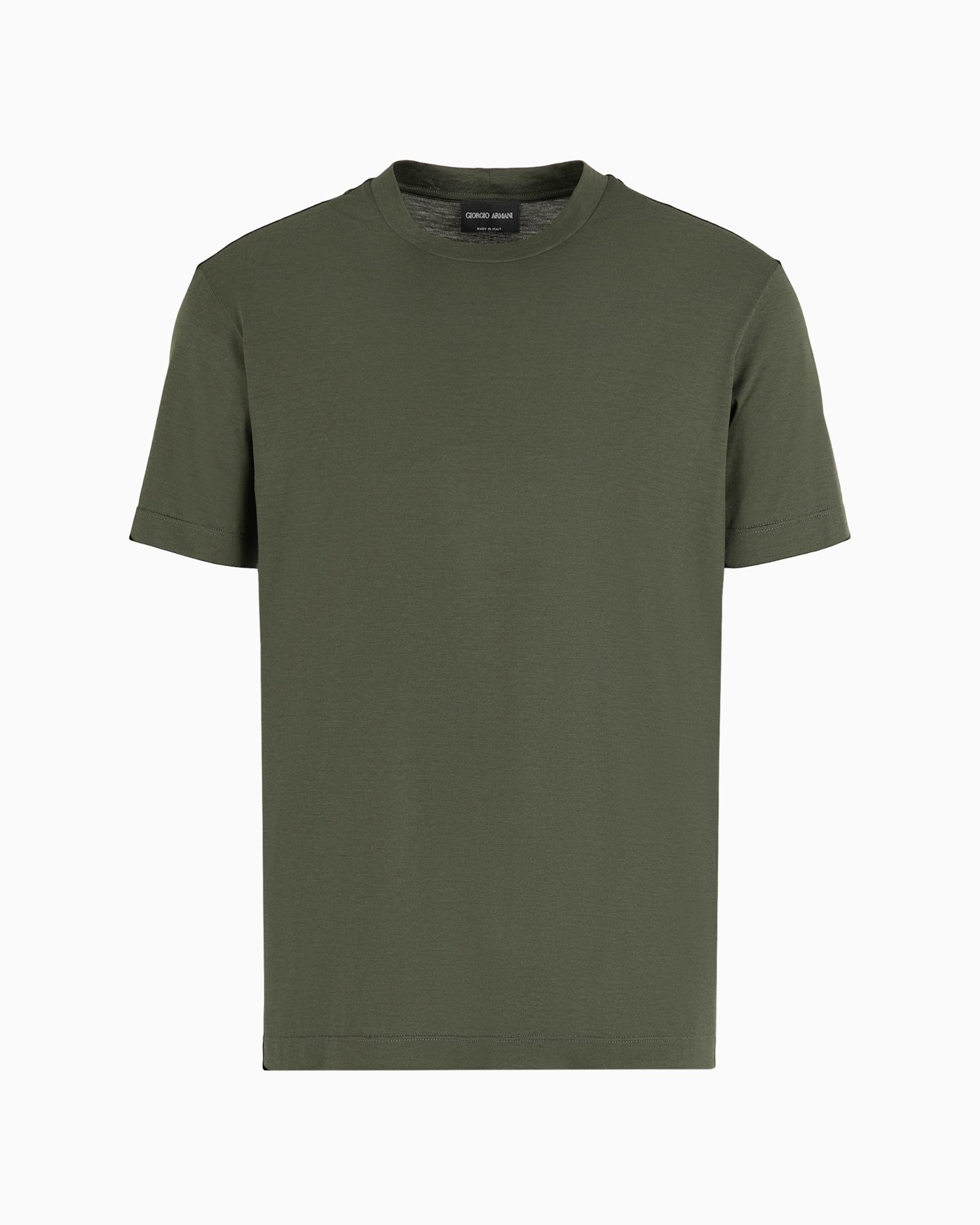 Plain-knit jersey T-shirt in a silk-and-cotton blend Slide 0