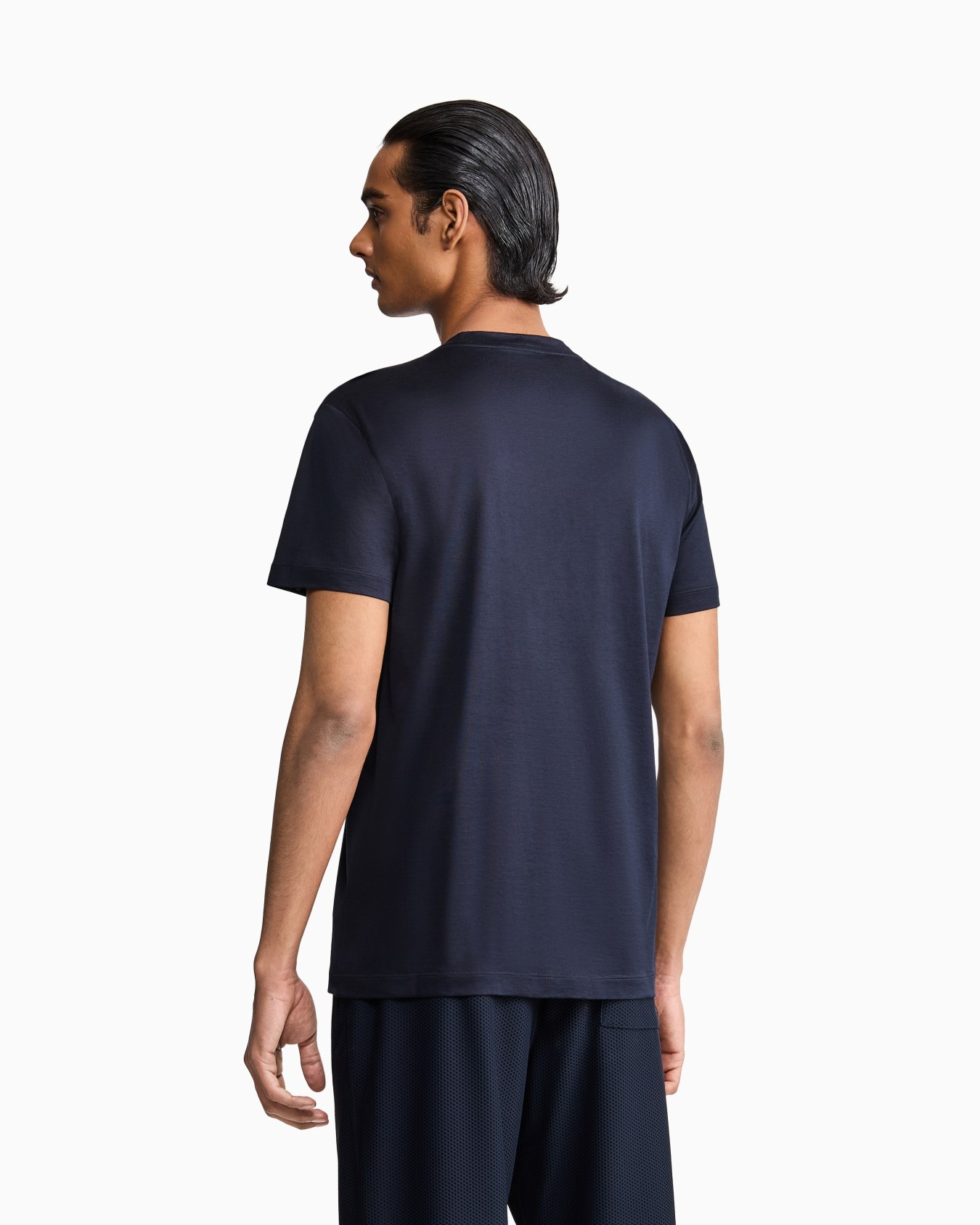 Plain-knit jersey T-shirt in a silk-and-cotton blend Slide 5