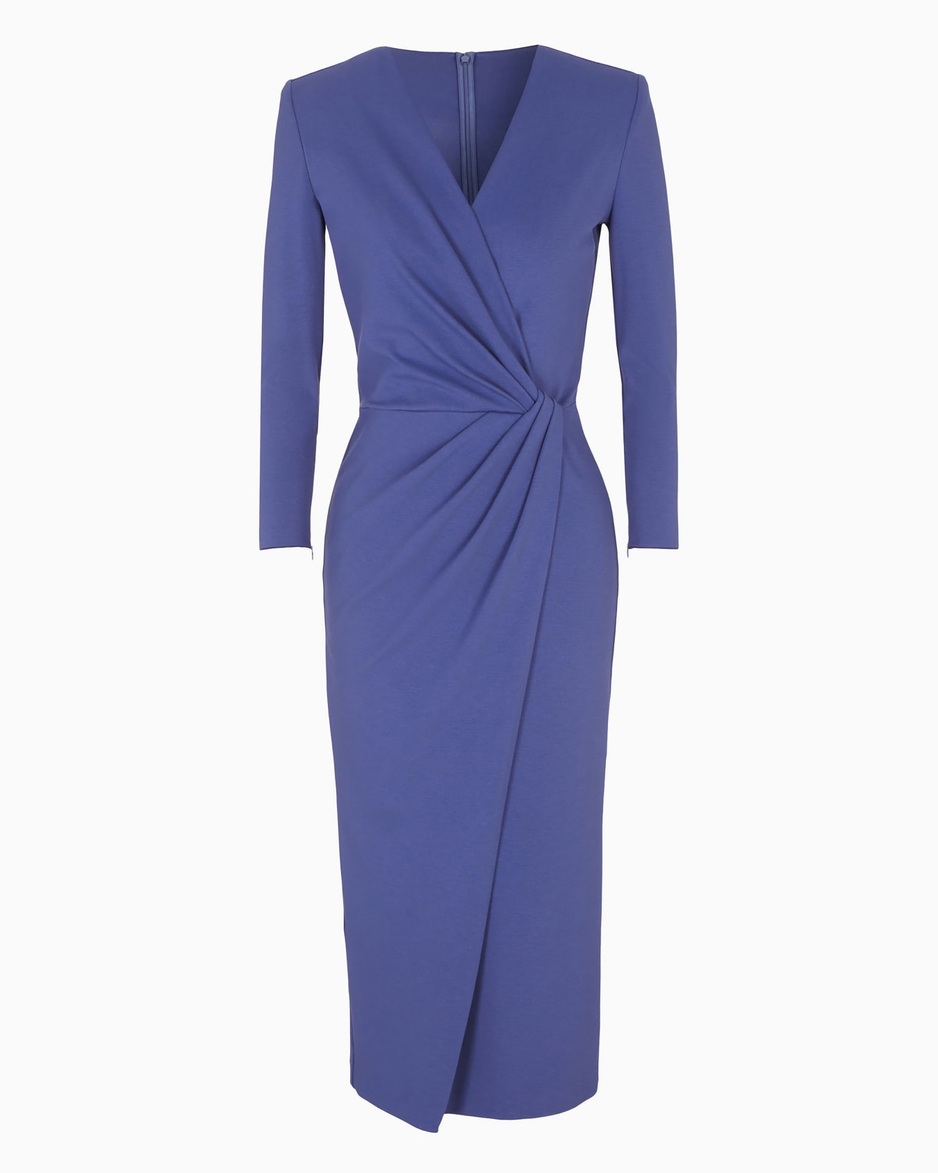 Viscose-blend Milano-stitch midi dress Slide 0