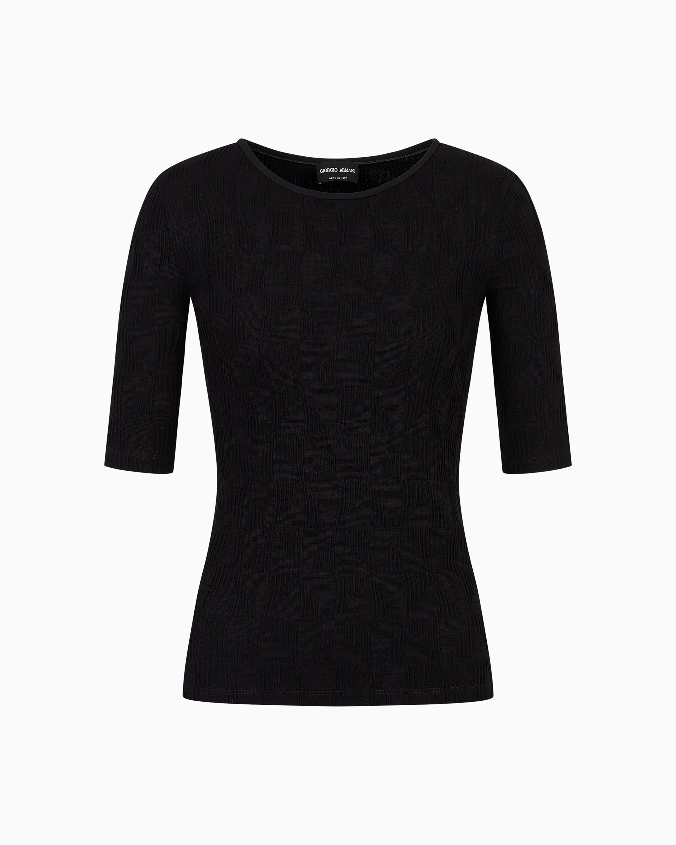 Pullover mit Rundhalsausschnitt aus Viskosejersey in Jacquard-Verarbeitung Folie 0