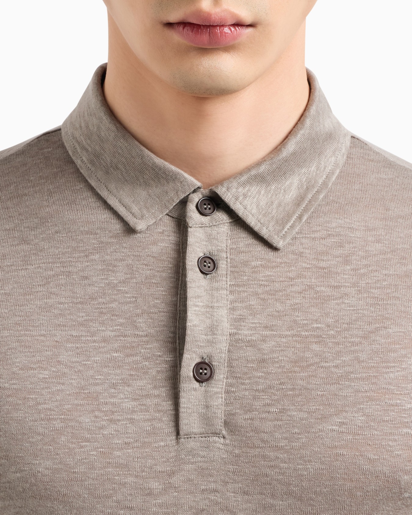 Jersey-Poloshirt mit kurzen Ärmeln aus reinem Leinen Folie 4