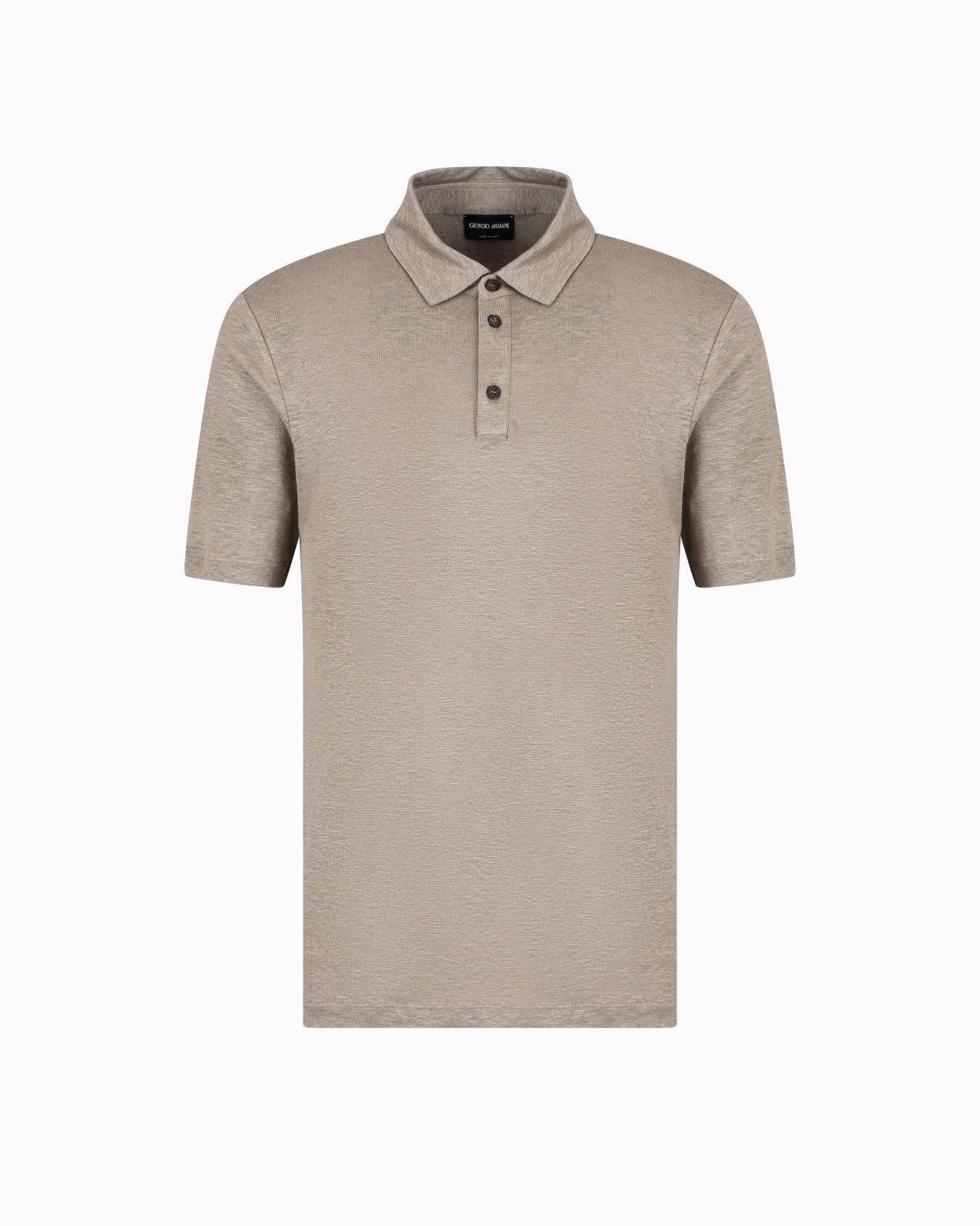 Jersey-Poloshirt mit kurzen Ärmeln aus reinem Leinen Folie 0