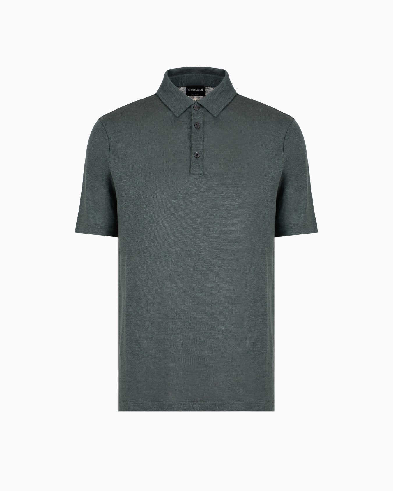 Jersey-Poloshirt mit kurzen Ärmeln aus reinem Leinen Folie 0