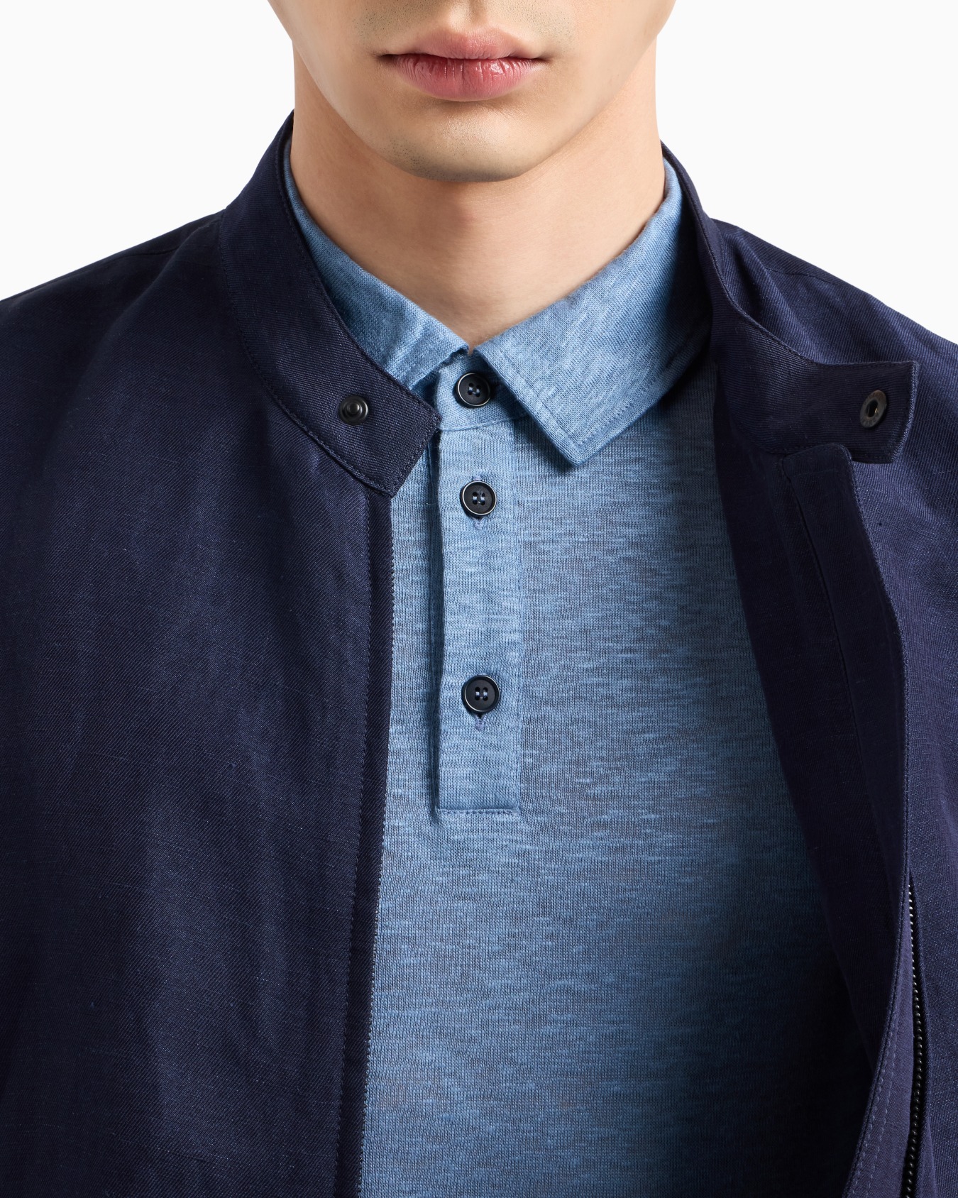 Jersey-Poloshirt mit kurzen Ärmeln aus reinem Leinen Folie 4