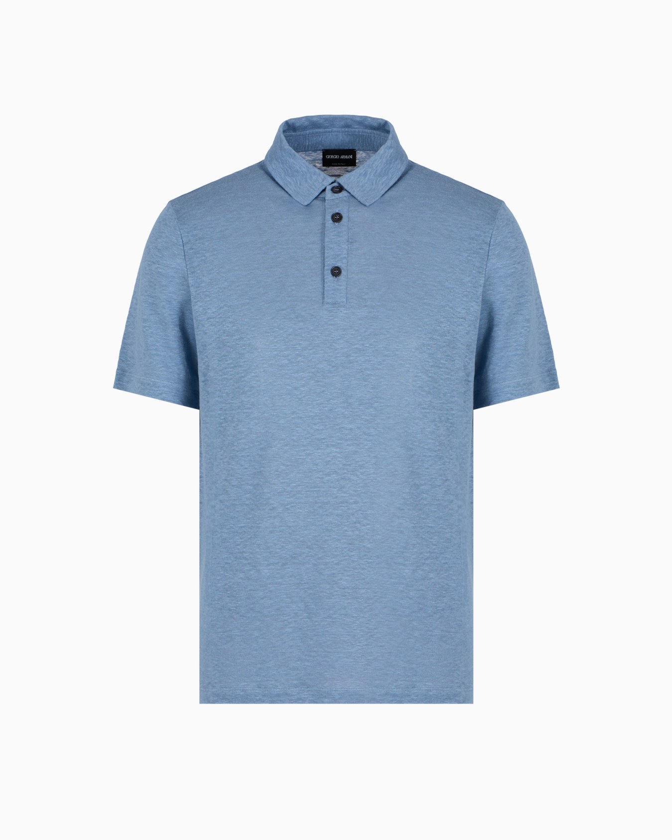 Jersey-Poloshirt mit kurzen Ärmeln aus reinem Leinen Folie 0