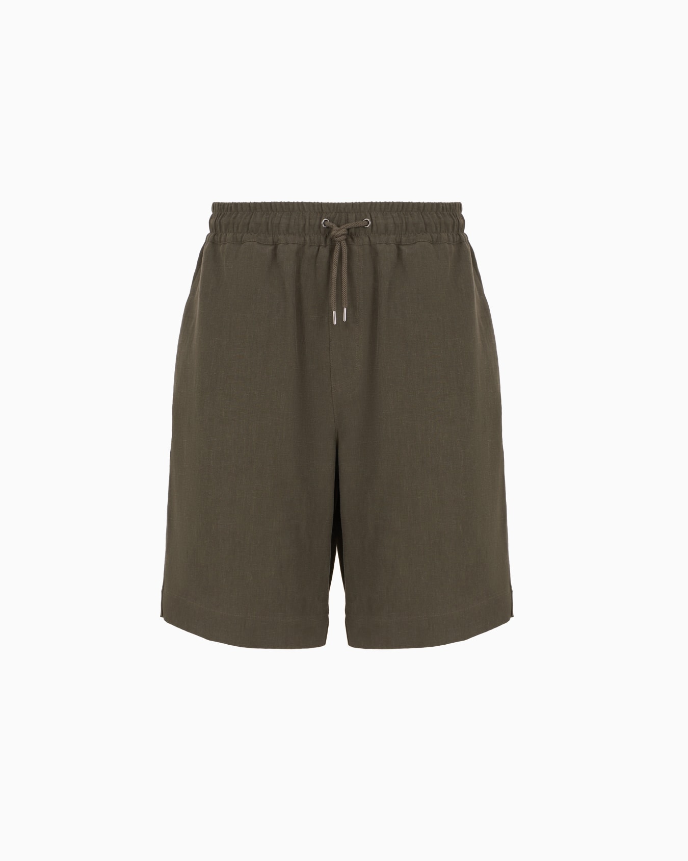 Bermudashorts aus Leinen mit flacher Vorderseite Folie 0