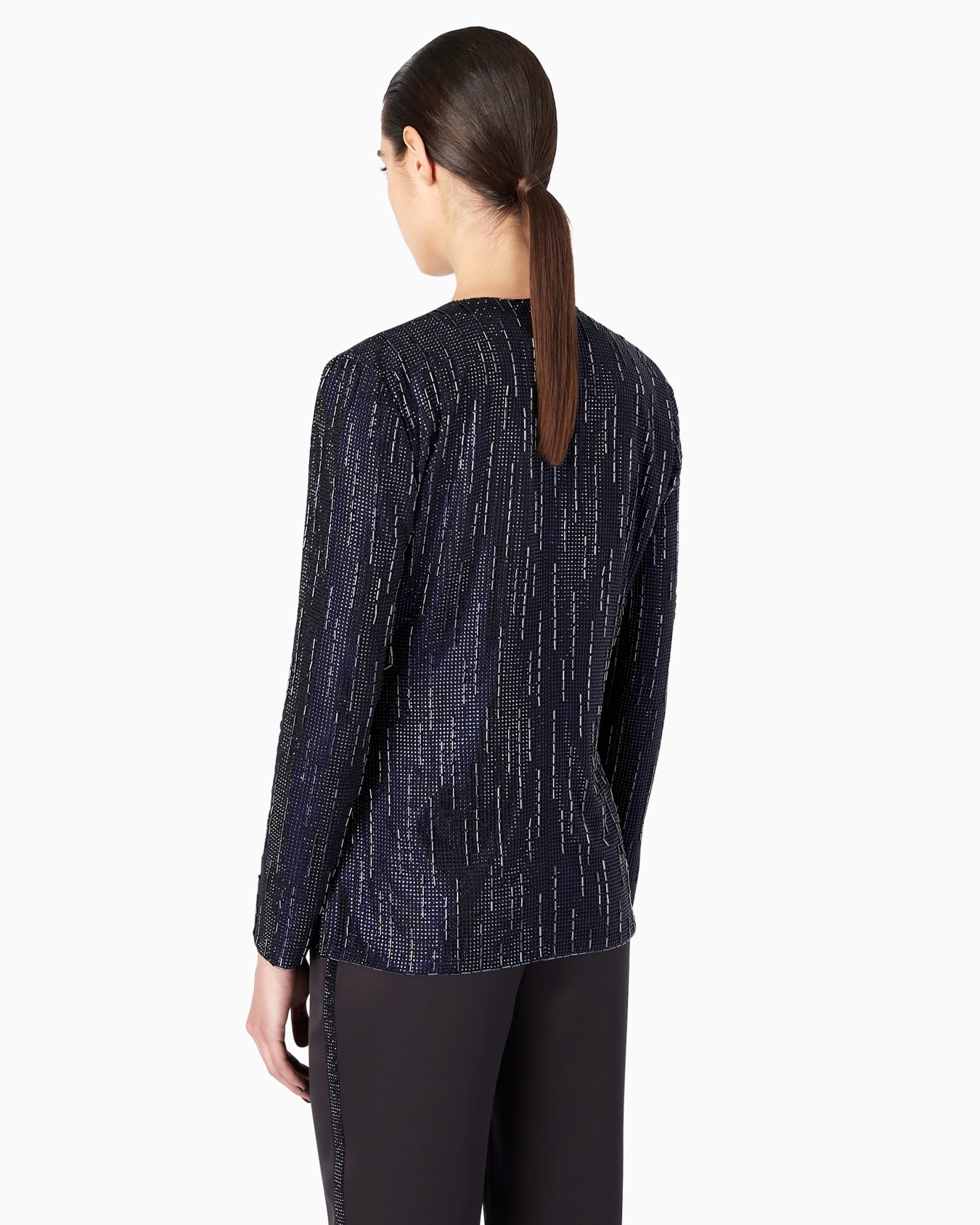 Long silk jacket with crystal embroidery Slide 2