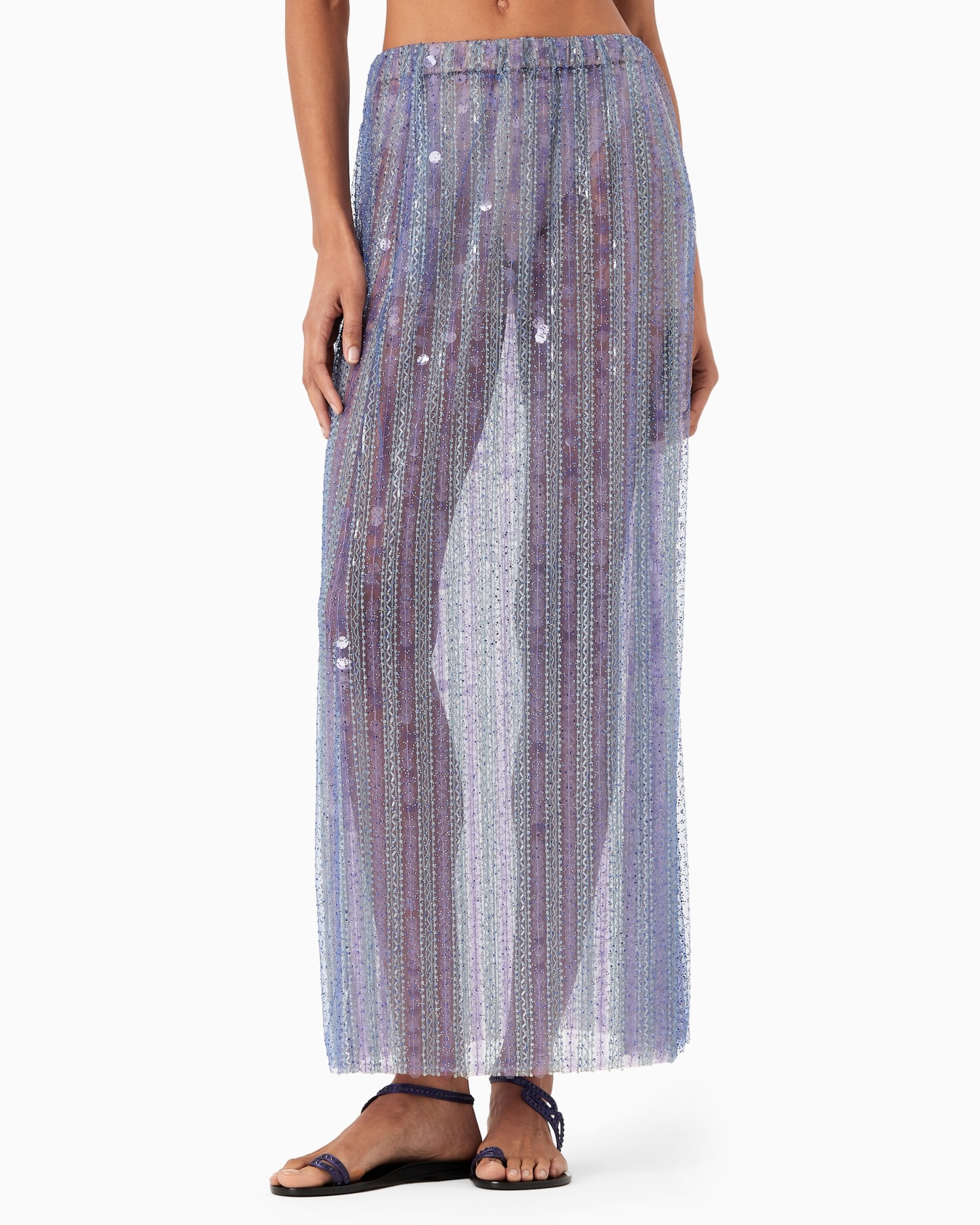 Gonna lunga con ricamo all-over Slide 1