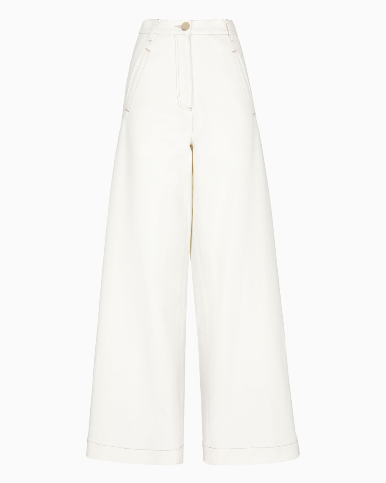 Denim Collection wide-leg trousers in stretch cotton denim Slide 0