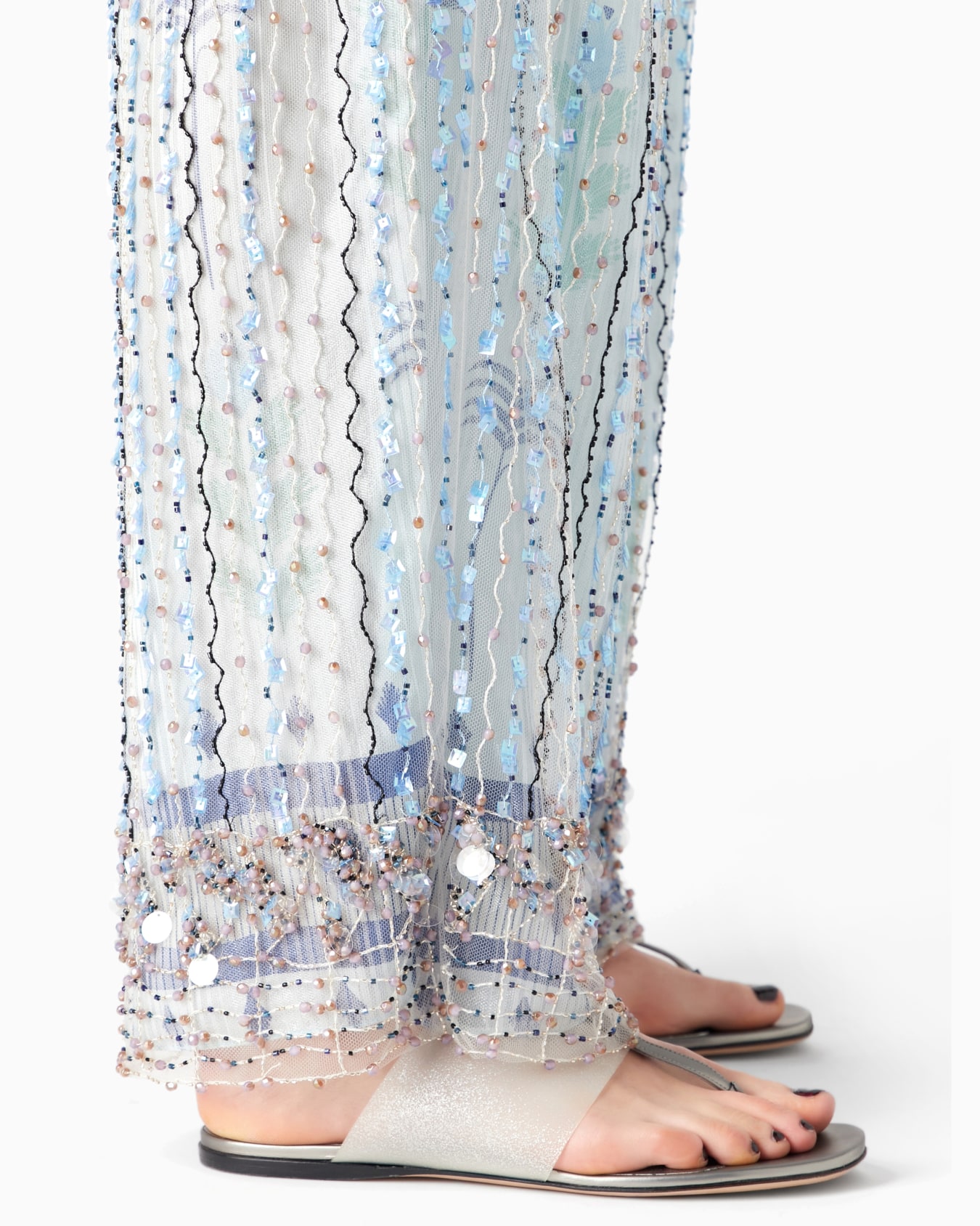 Pantaloni ampi in tulle con ricamo Slide 4