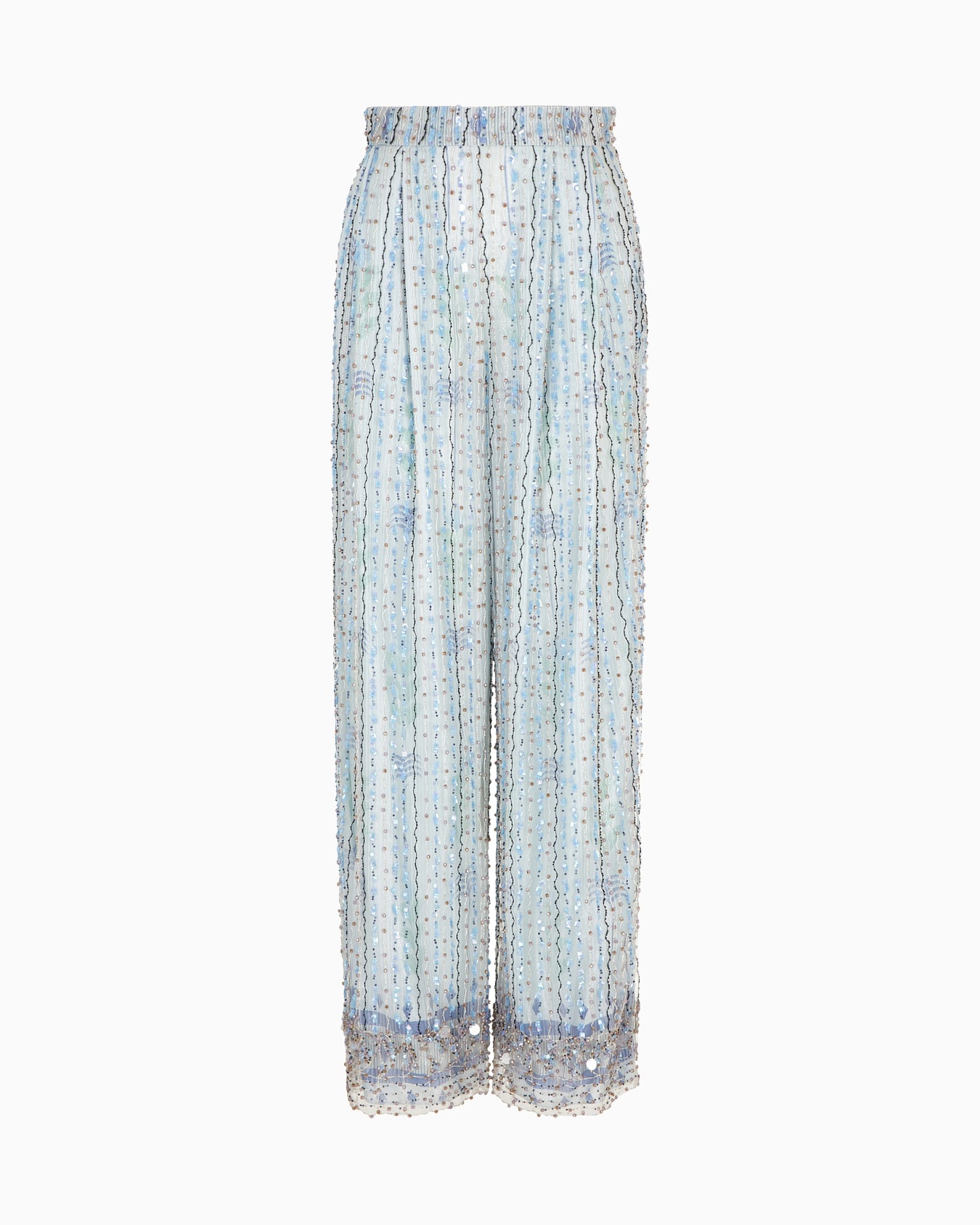 Pantaloni ampi in tulle con ricamo Slide 0