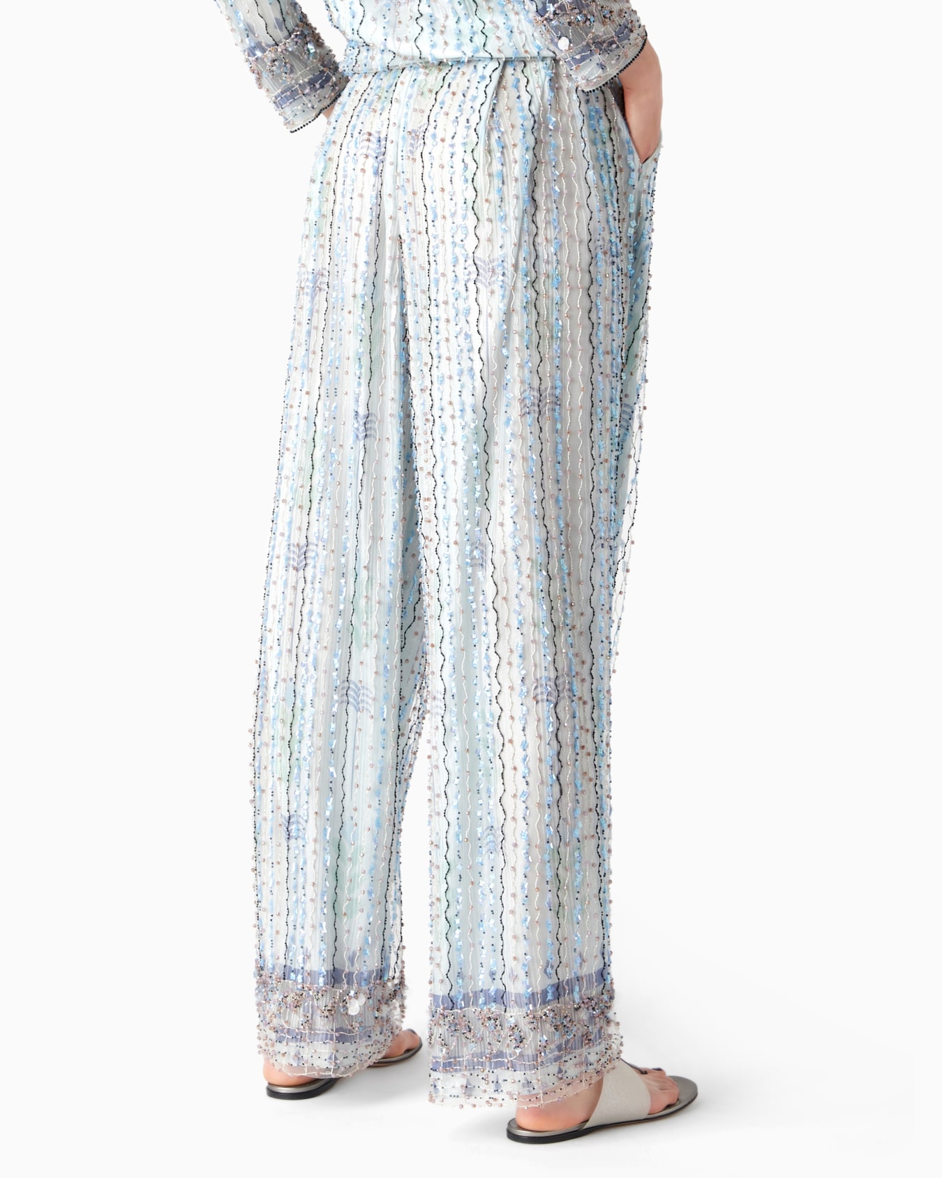 Pantaloni ampi in tulle con ricamo Slide 2