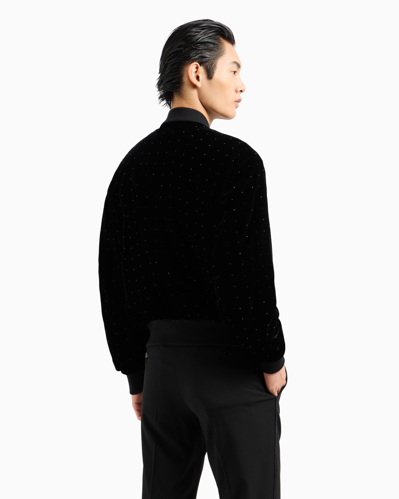 Giorgio’s velvet bomber jacket with rhinestone details Slide 2