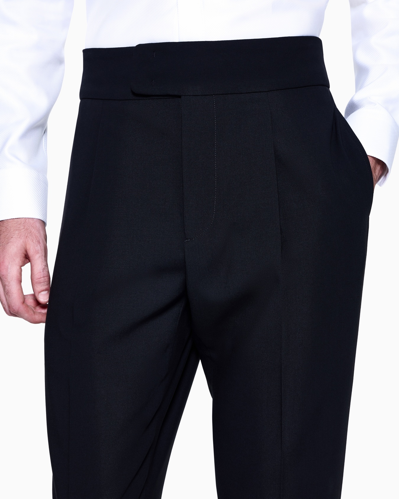 Pleated Giorgio’s trousers in wool crêpe Slide 4
