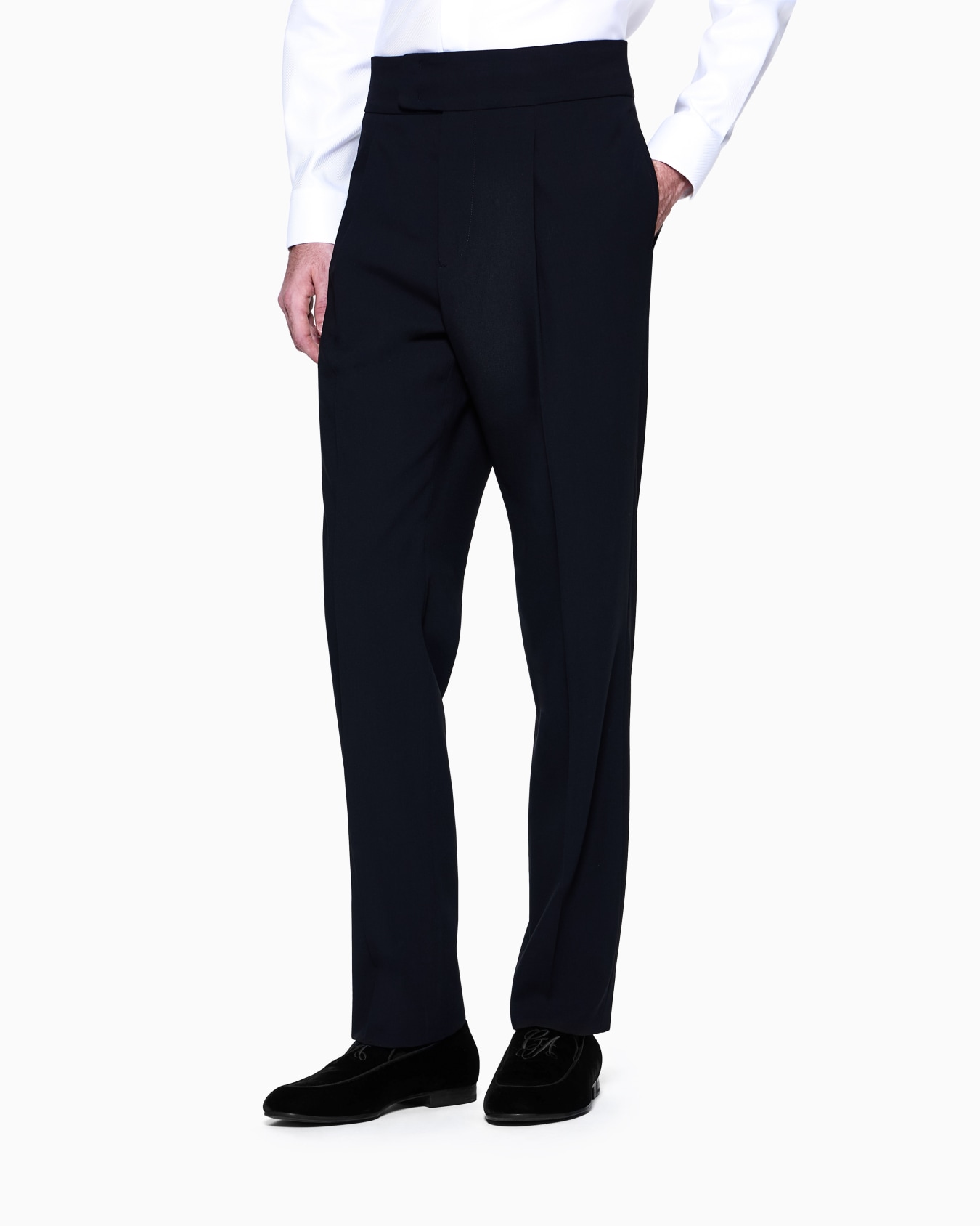 Pleated Giorgio’s trousers in wool crêpe Slide 3