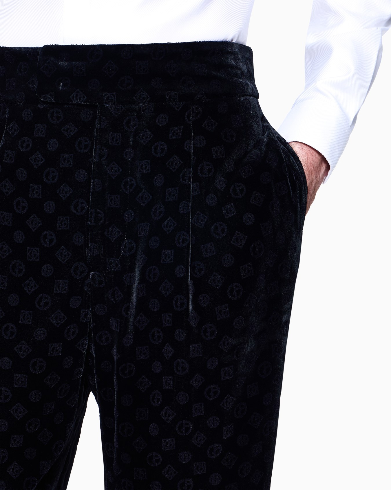 Giorgio’s Hose mit Bundfalte aus Viskose und Seide mit Monogramm Folie 4