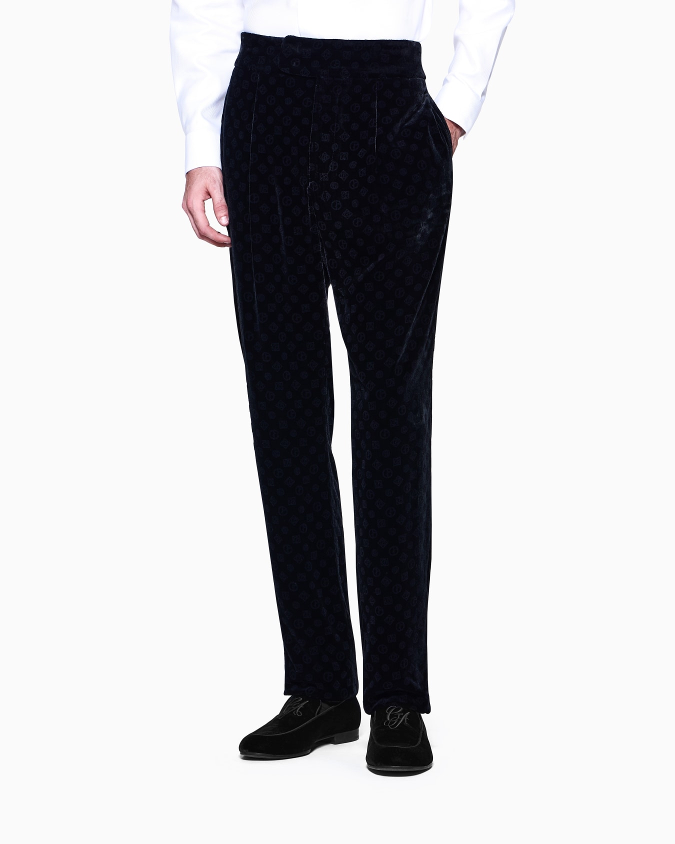 Giorgio’s Hose mit Bundfalte aus Viskose und Seide mit Monogramm Folie 3