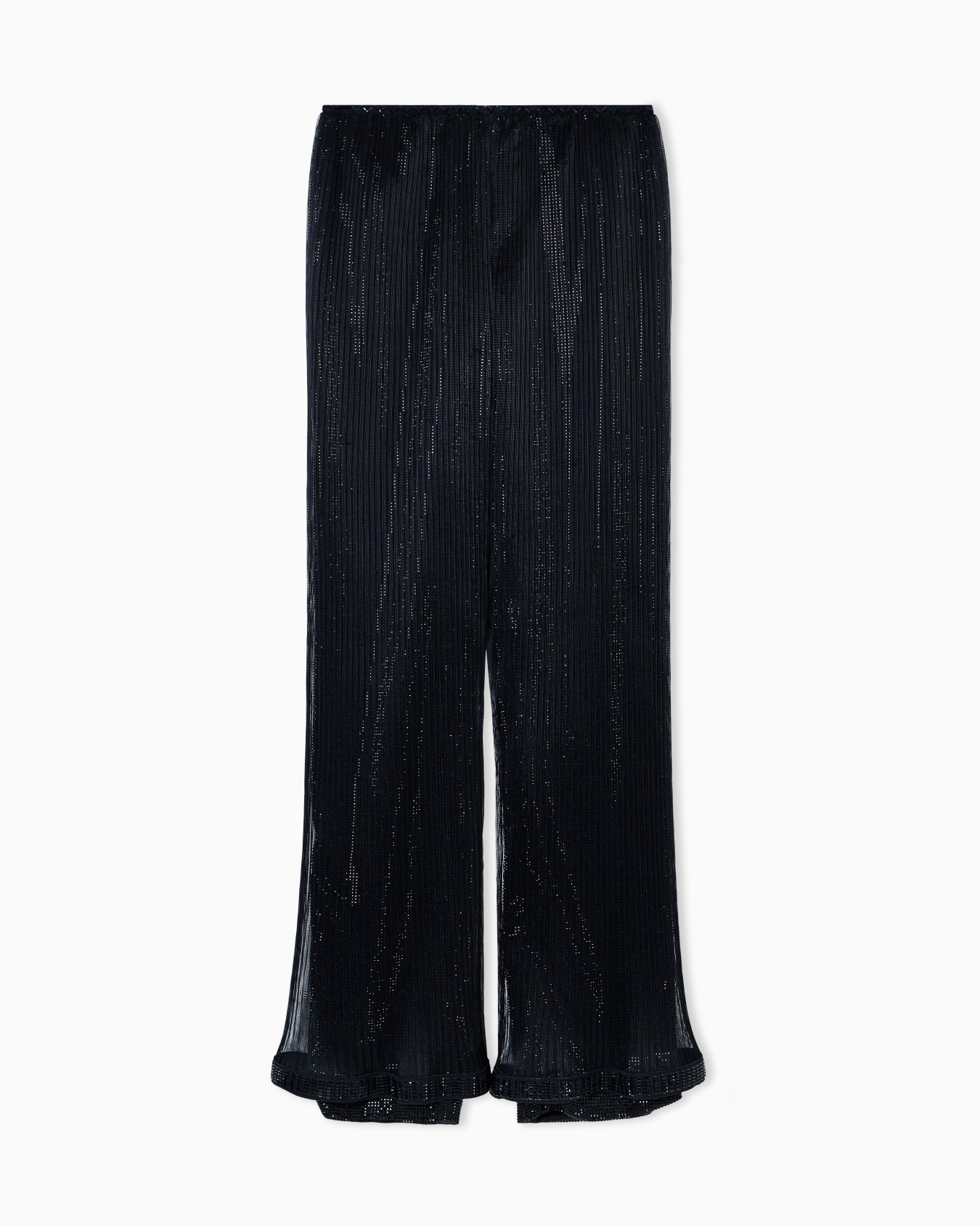 Crystal-embroidered pleated tulle trousers Slide 0