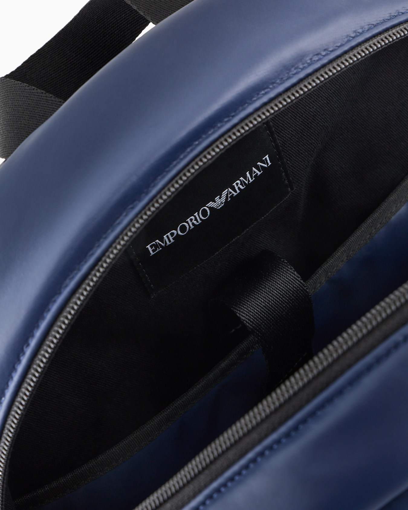 Multi-pocket backpack in coated fabric with logo crest patch Slide 3