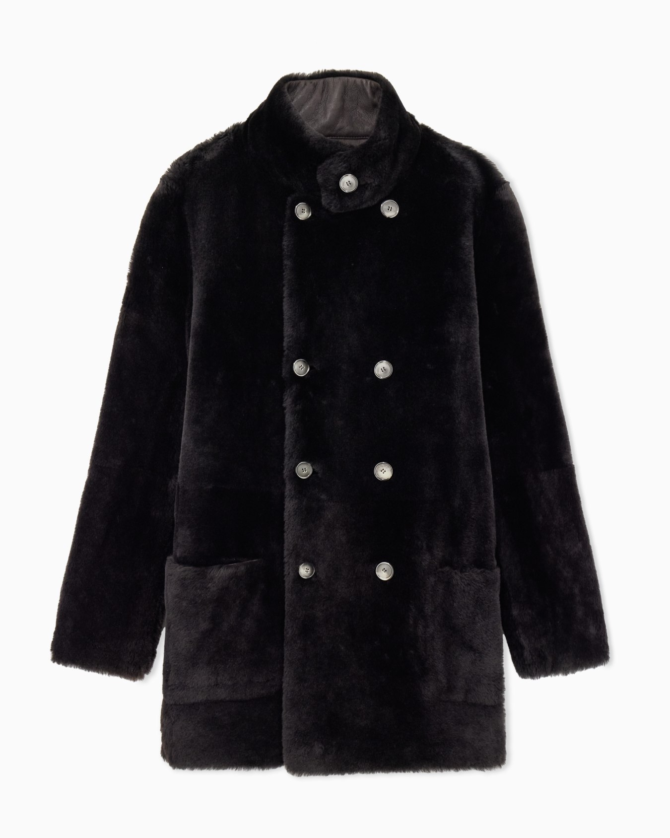 Caban croisé réversible en peau de mouton Diapositive 4