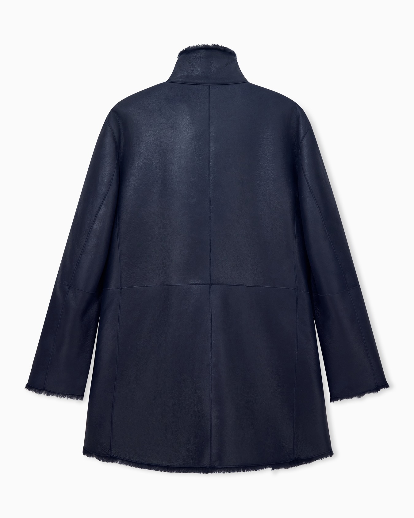 Reversible, double-breasted sheepskin pea coat Slide 2