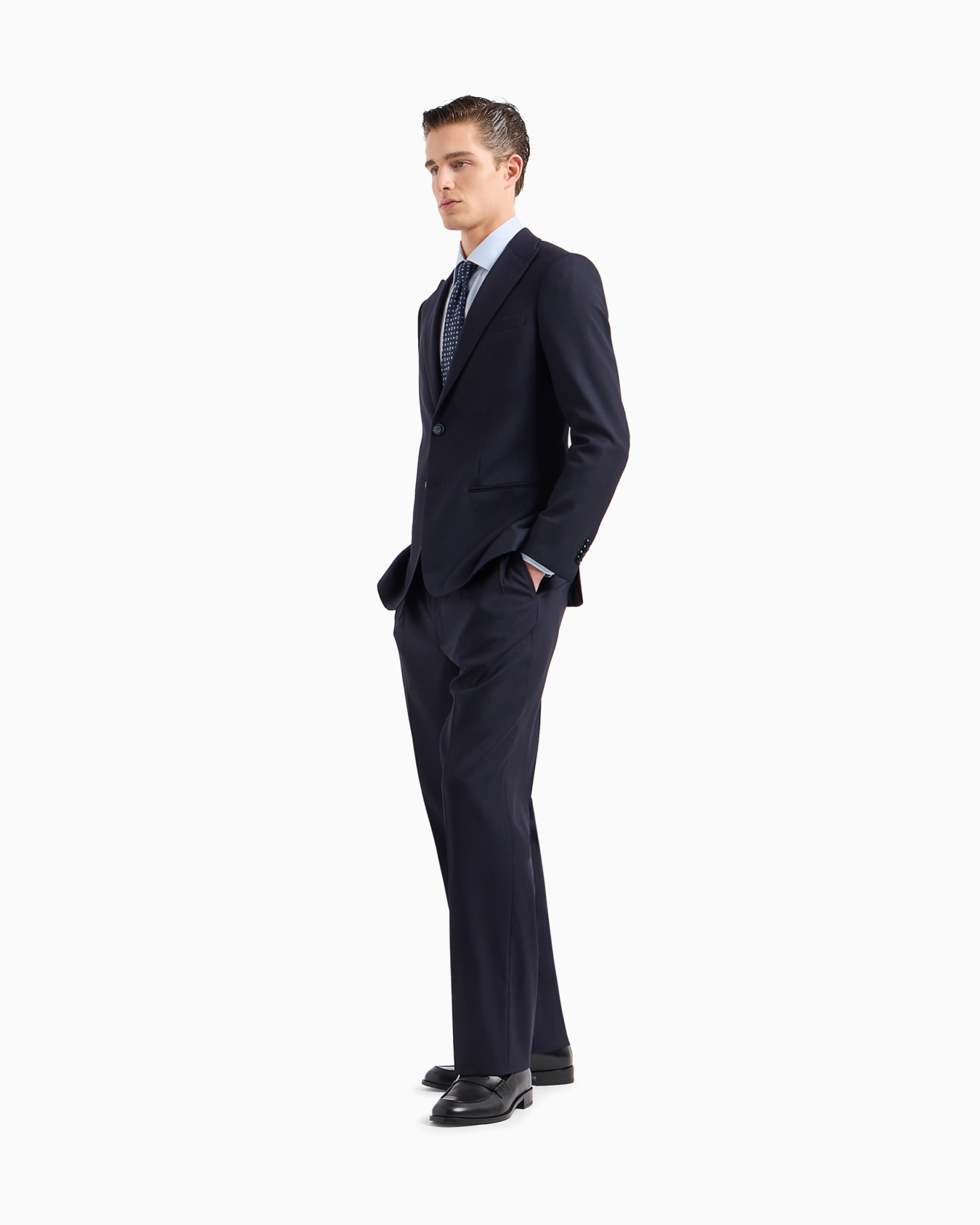 Single-breasted Soho Line suit in double stretch wool Slide 1