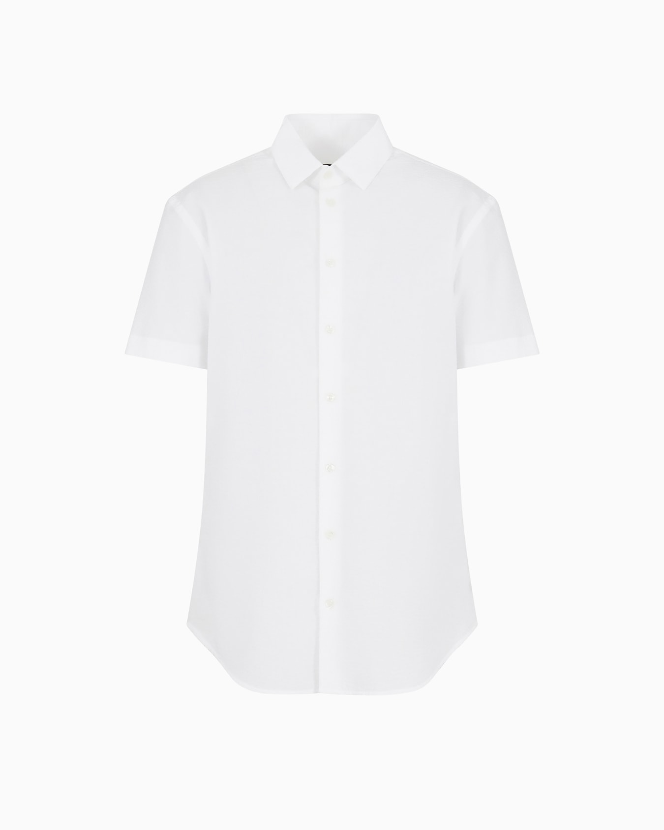 Cotton seersucker shirt in a regular fit with short sleeves Slide 0