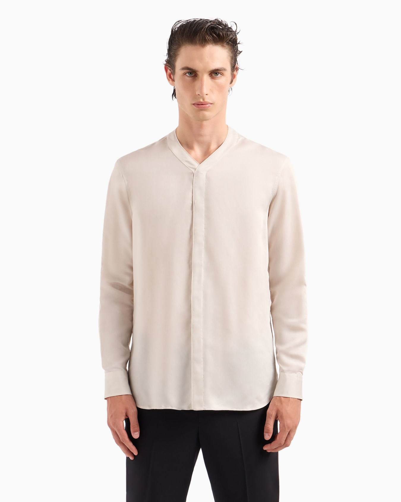 Viscose-silk blend dress shirt Slide 3