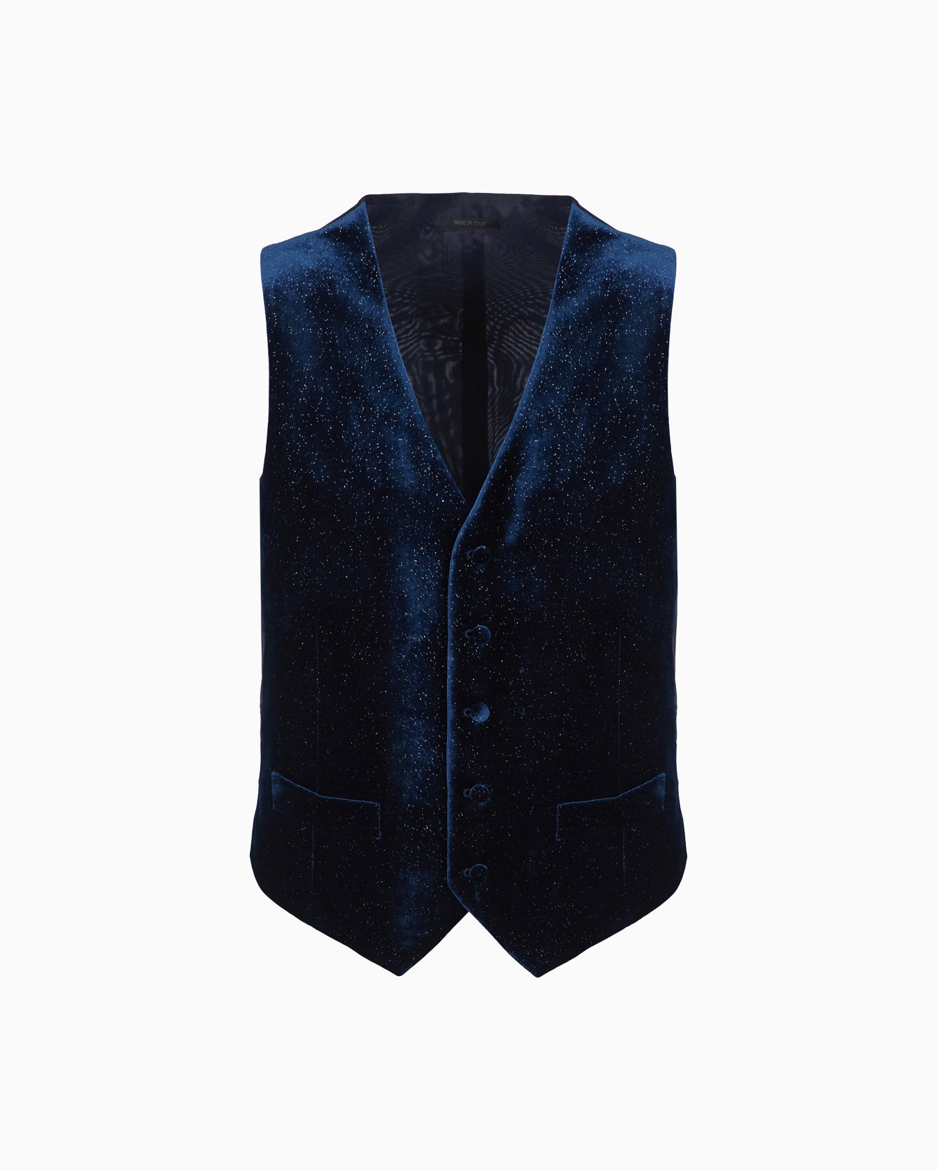 Single-breasted velvet and Lurex waistcoat Slide 0