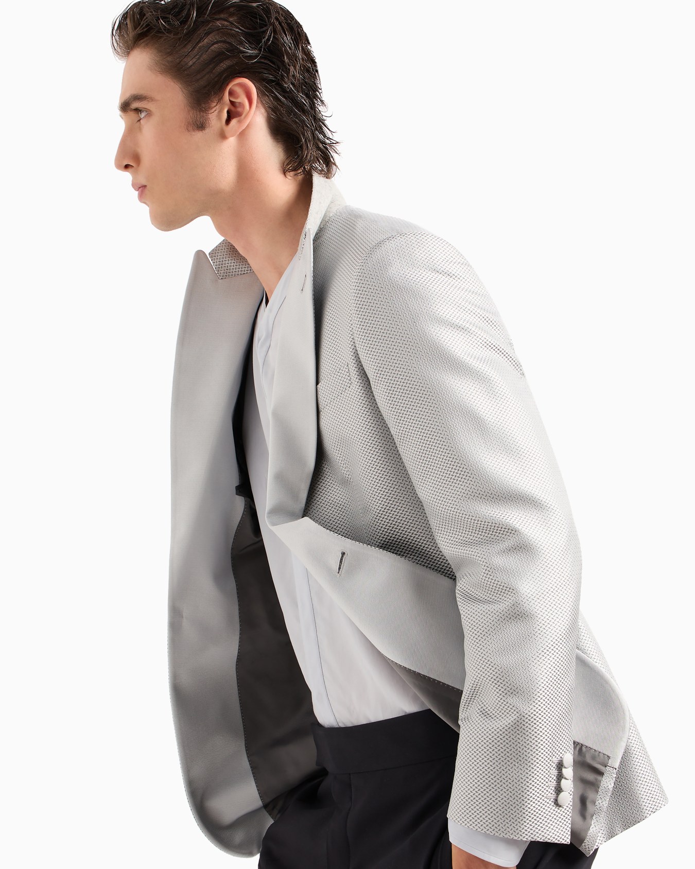 Wool crêpe flat-front trousers Slide 5