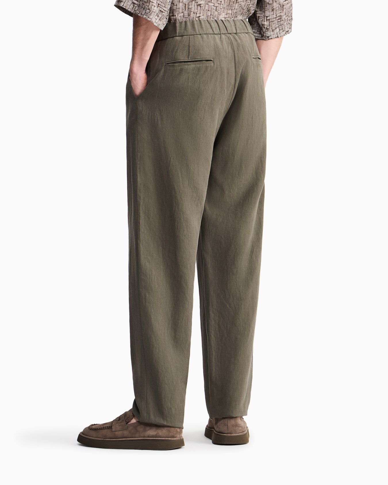 シングルタックパンツ ピュアリネンキャンバス スライドする 5