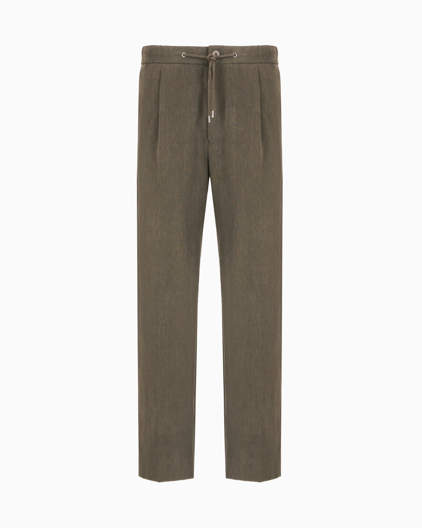 Single-dart, pure linen canvas trousers Slide 0
