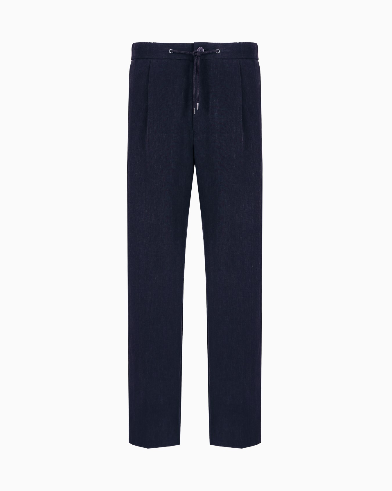 Single-dart, pure linen canvas trousers Slide 0