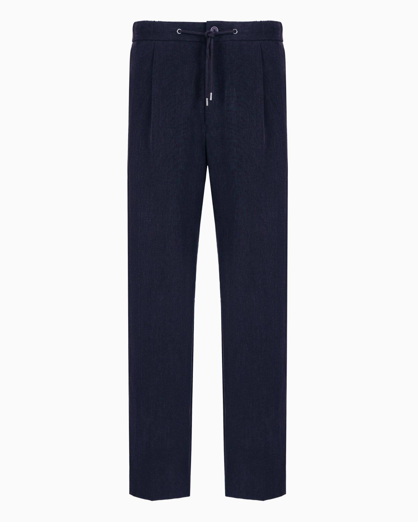 Single-dart, pure linen canvas trousers Slide 0