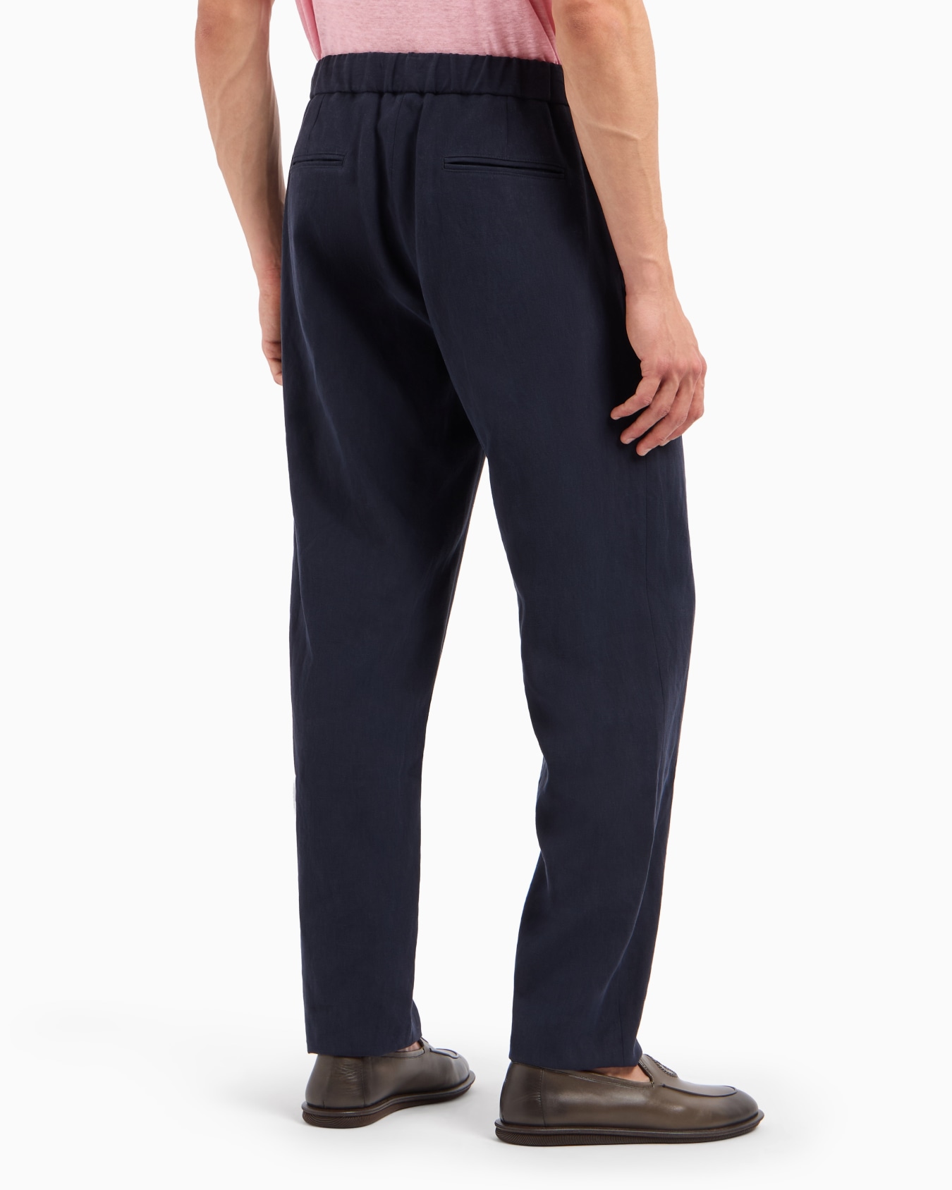 Single-dart, pure linen canvas trousers Slide 2