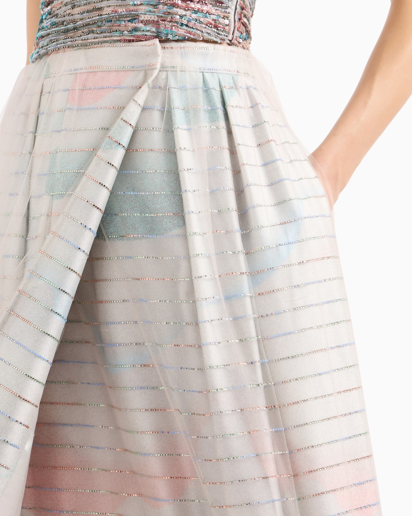Long skirt with gradient print and rhinestones Slide 5