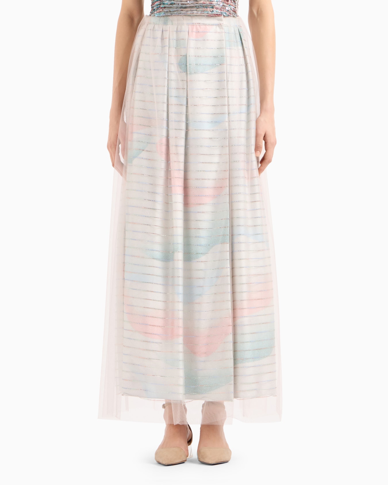 Long skirt with gradient print and rhinestones Slide 2