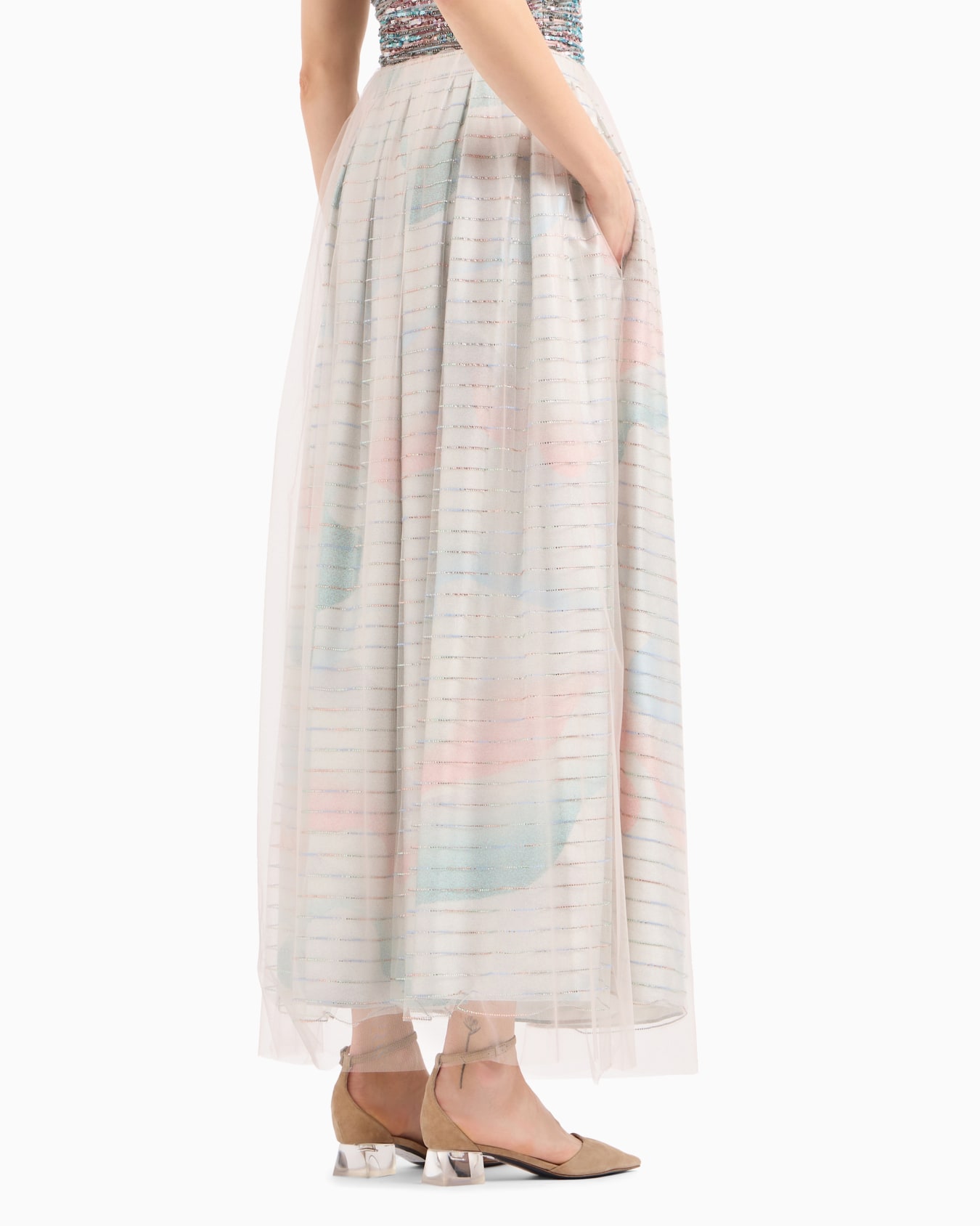 Long skirt with gradient print and rhinestones Slide 2