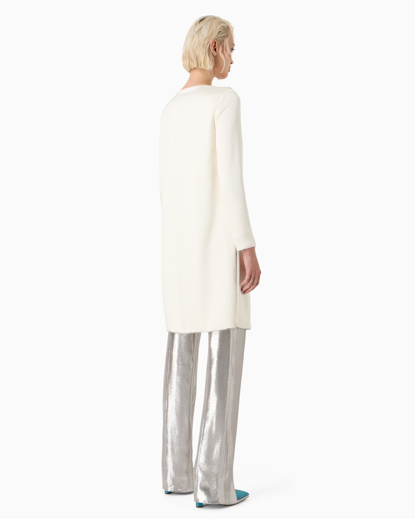 Rhinestone-embroidered silk duster Slide 2