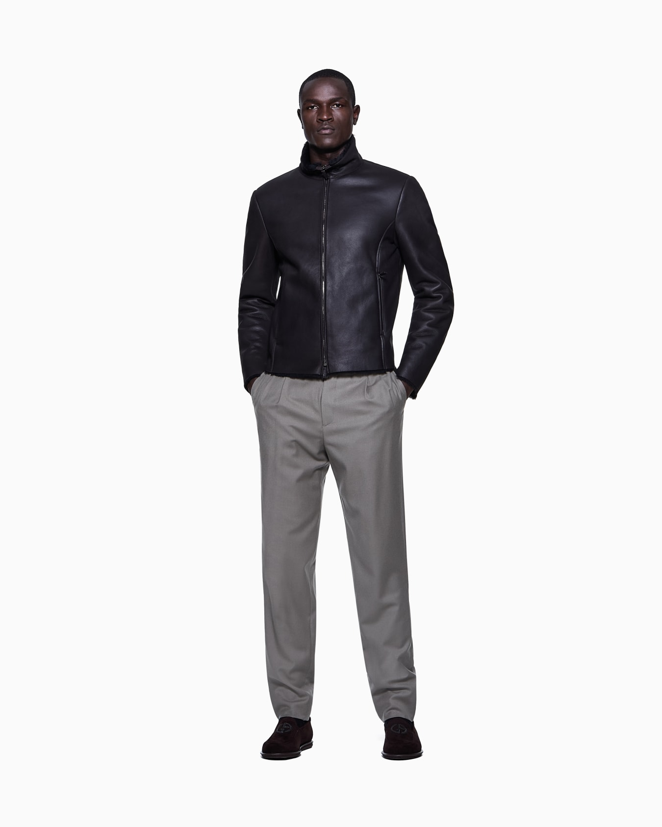 Zipped sheepskin blouson Slide 1