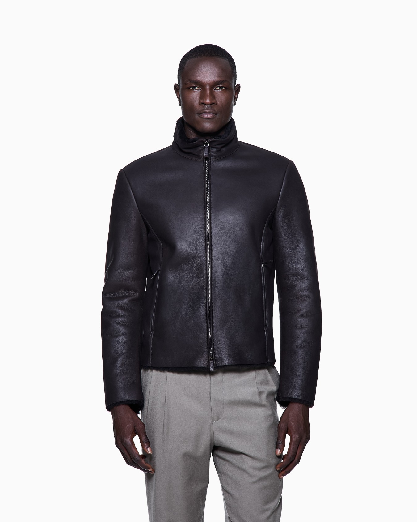 Zipped sheepskin blouson Slide 3