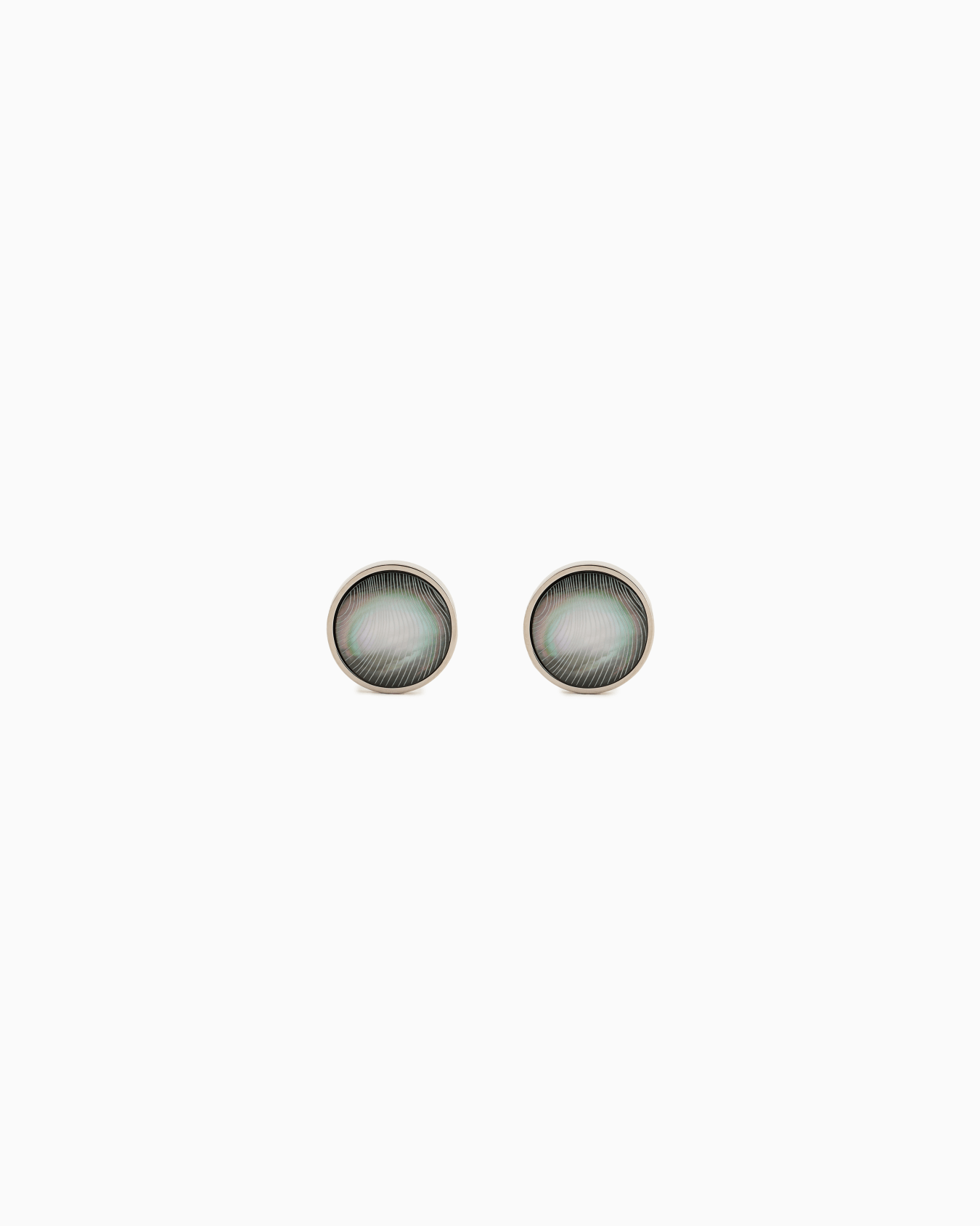 Sterling silver and mother of pearl round cufflinks Slide 0