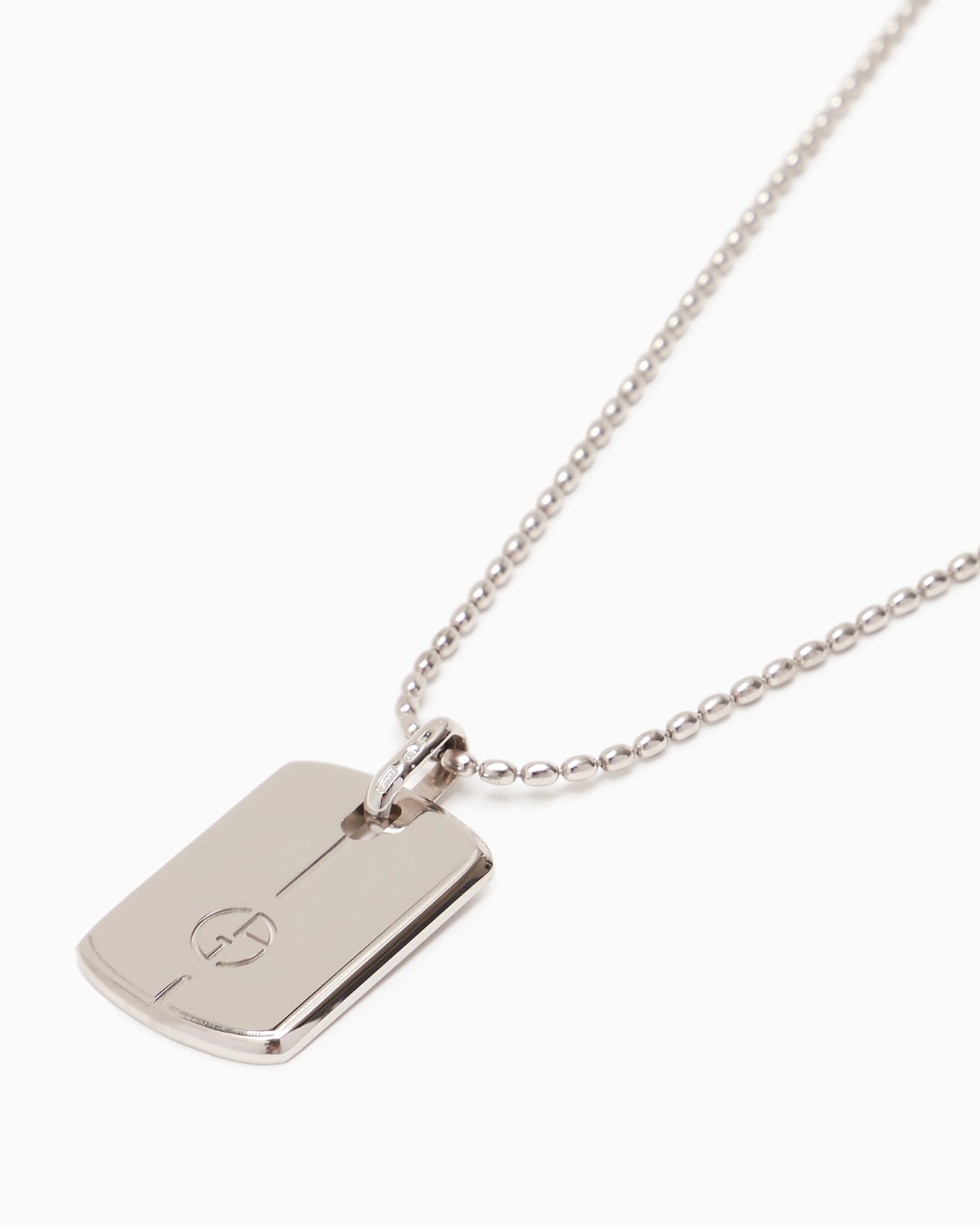 Collar de plata con placa con logotipo Diapositiva 1