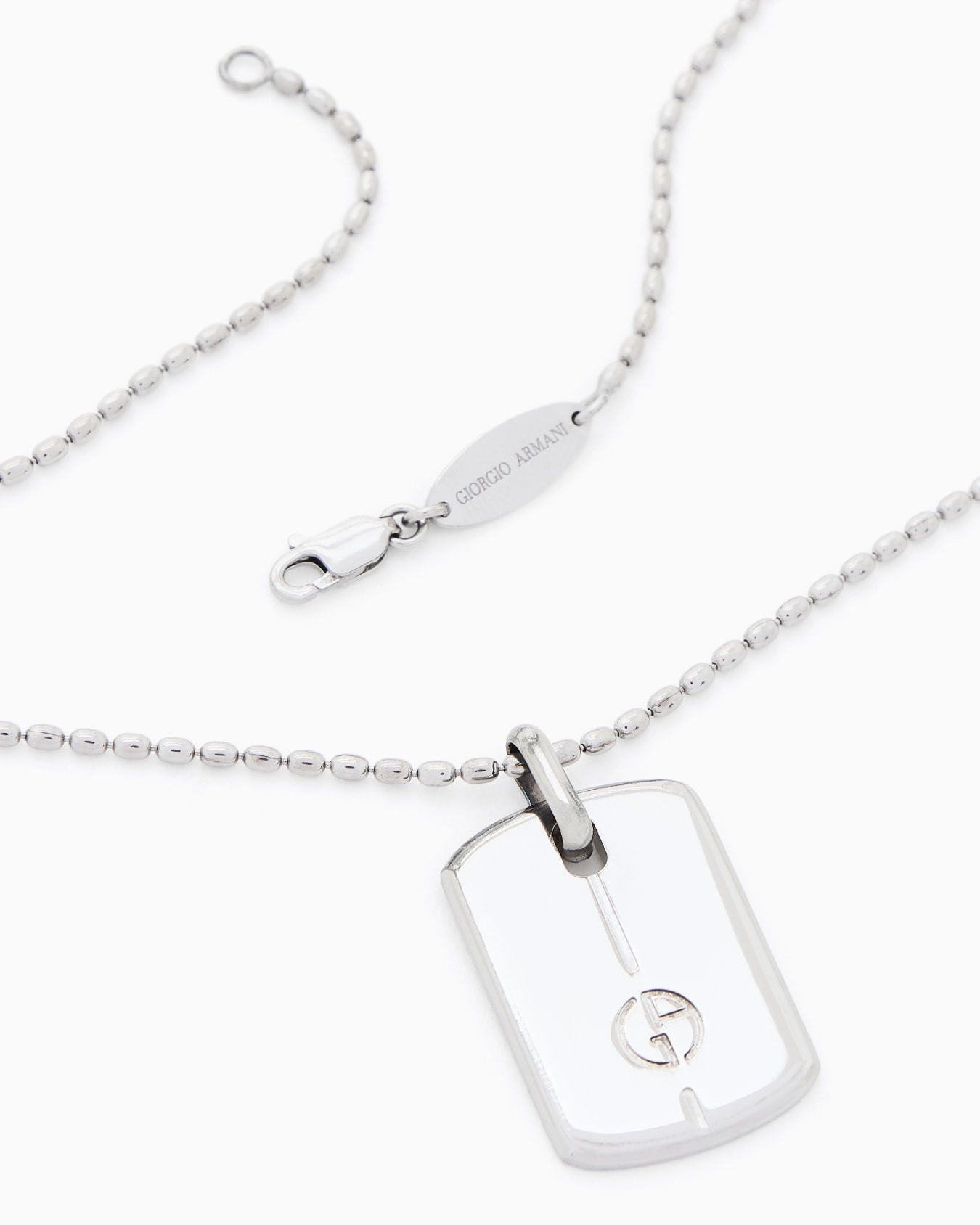 Collar de plata con placa con logotipo Diapositiva 1