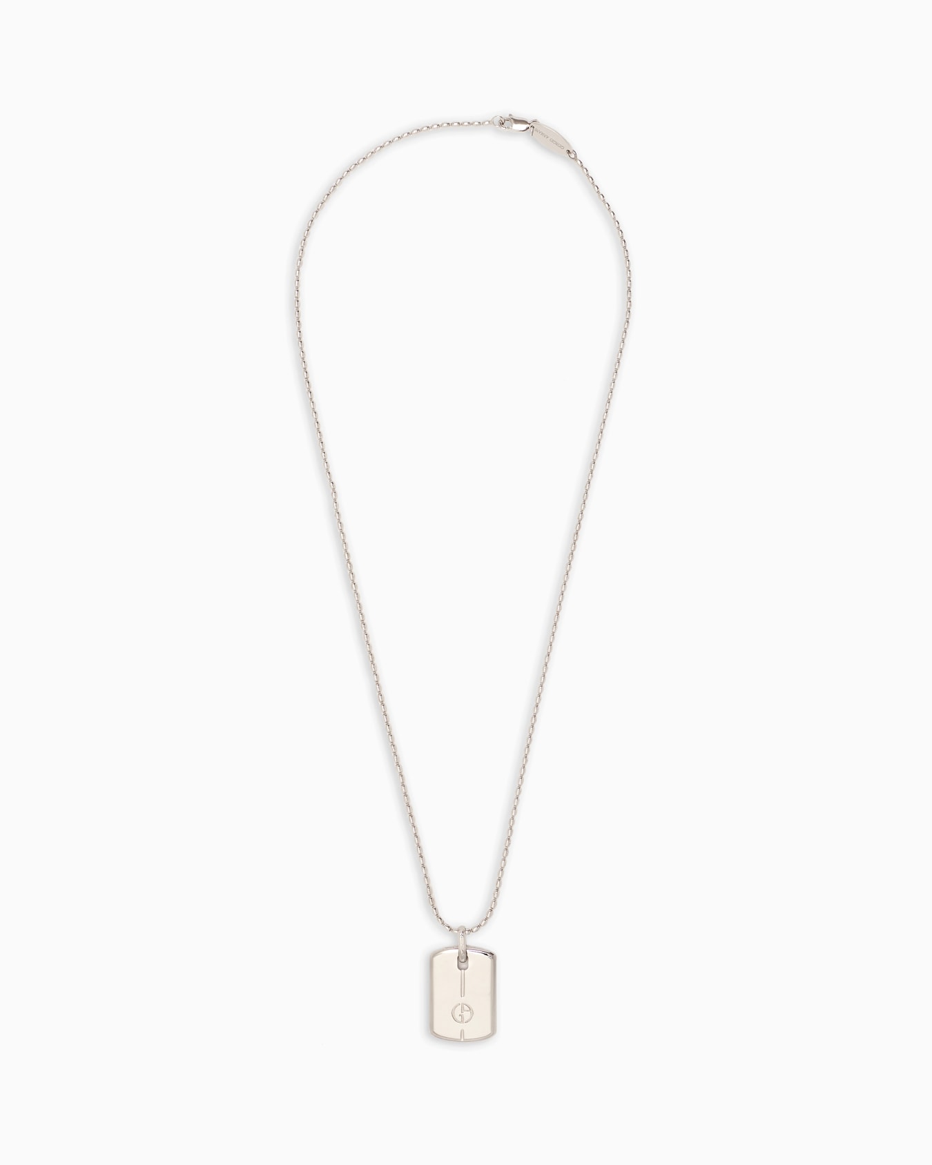 Collar de plata con placa con logotipo Diapositiva 0