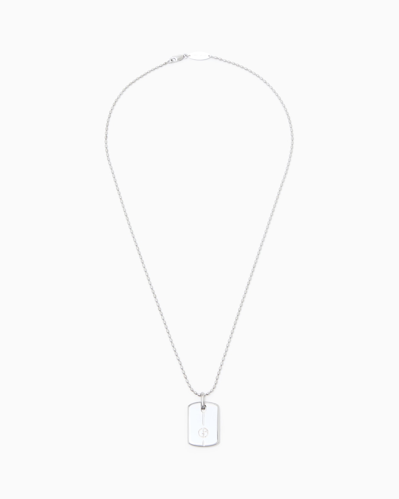Collar de plata con placa con logotipo Diapositiva 0