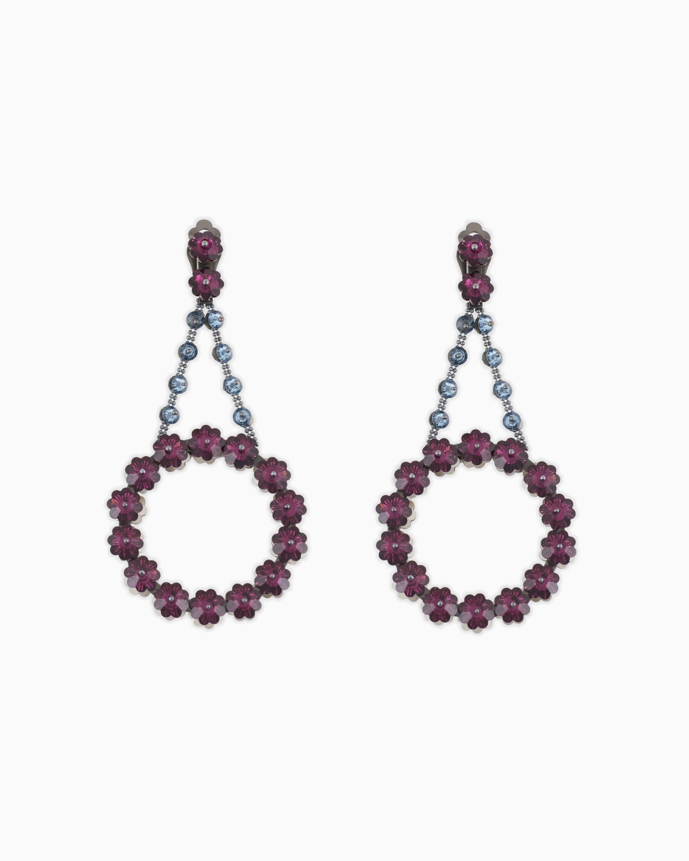 Hängeohrringe mit Blumen aus Swarovski-Kristallen Folie 0