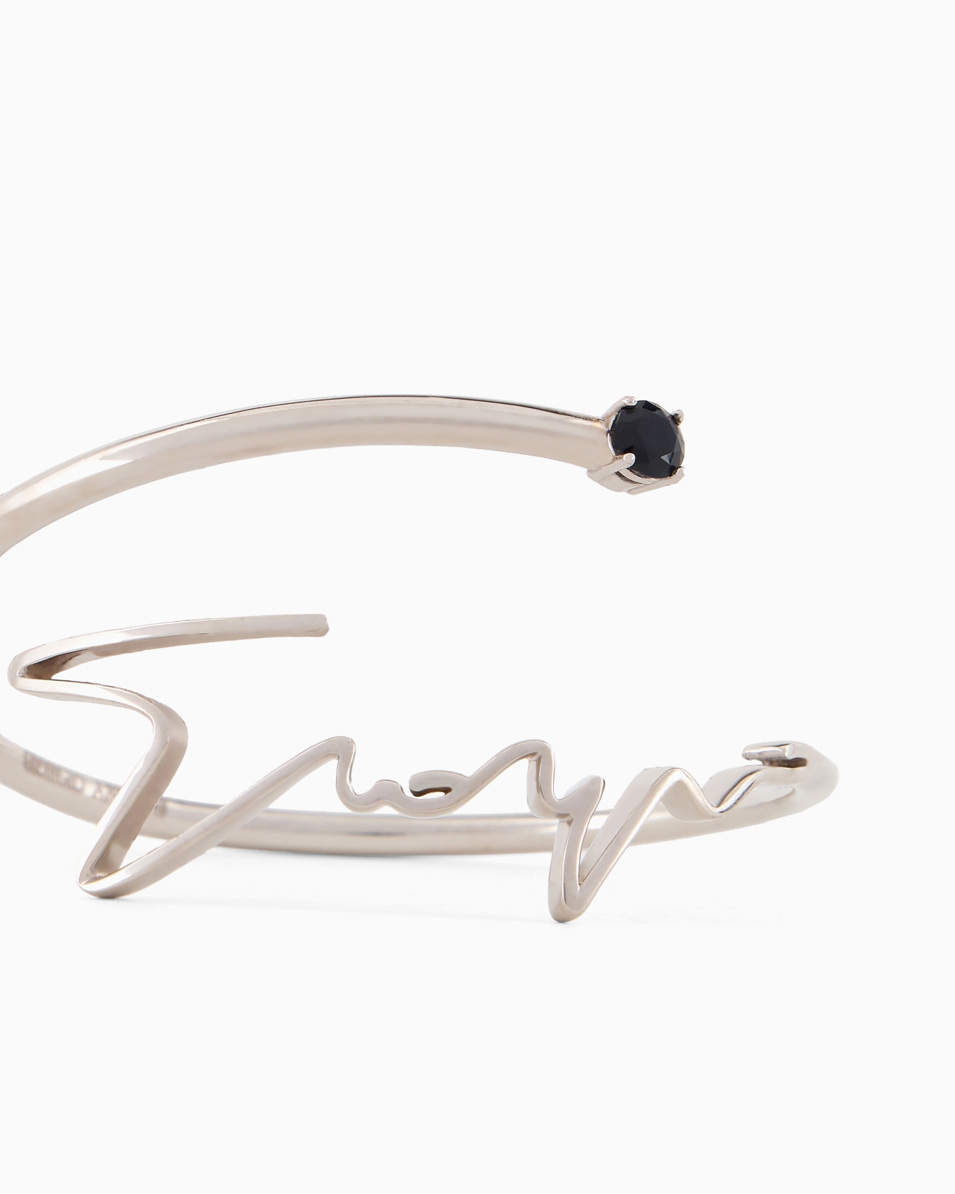 Bracciale rigido logo signature in argento 925 Slide 1