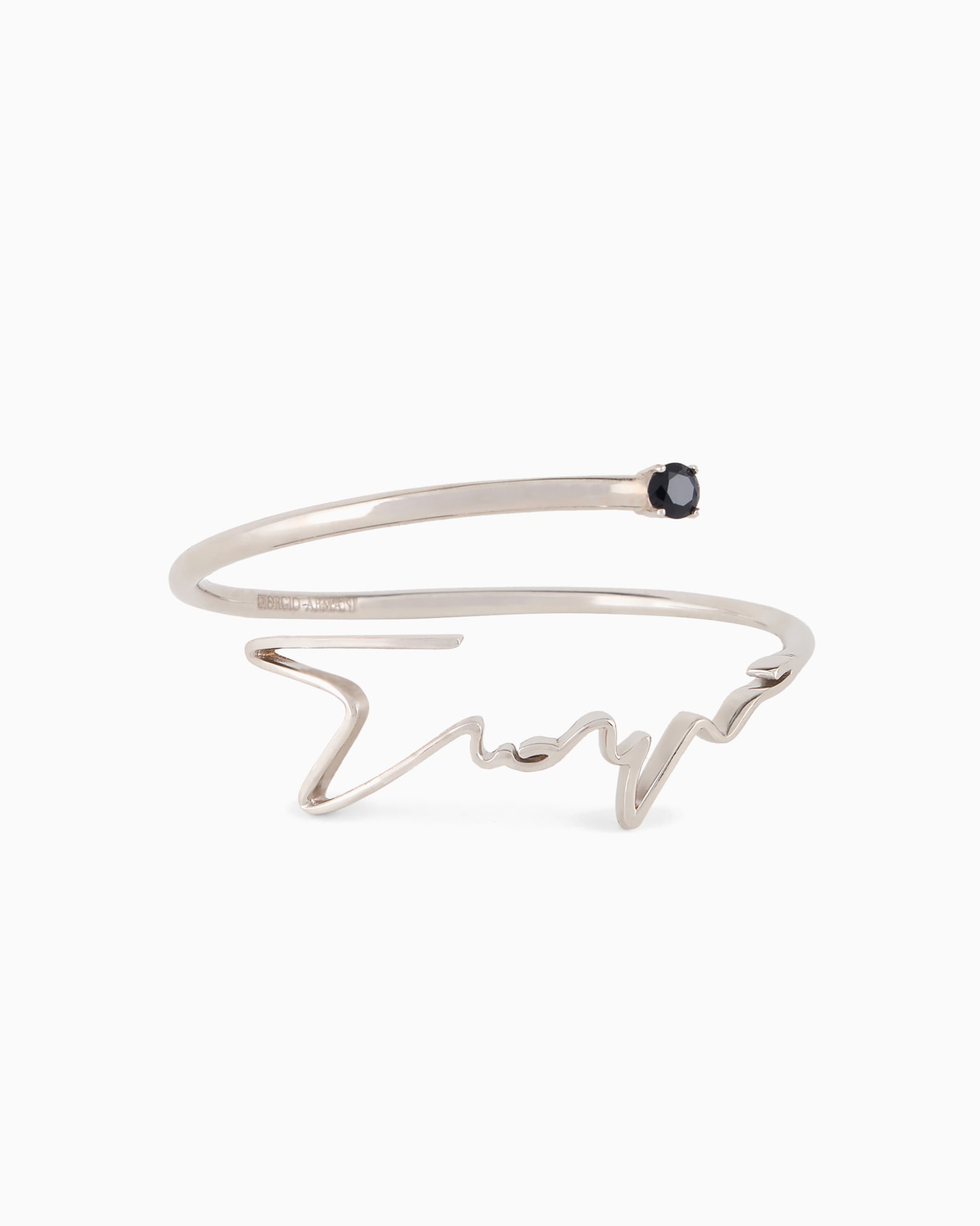 Bracciale rigido logo signature in argento 925 Slide 0