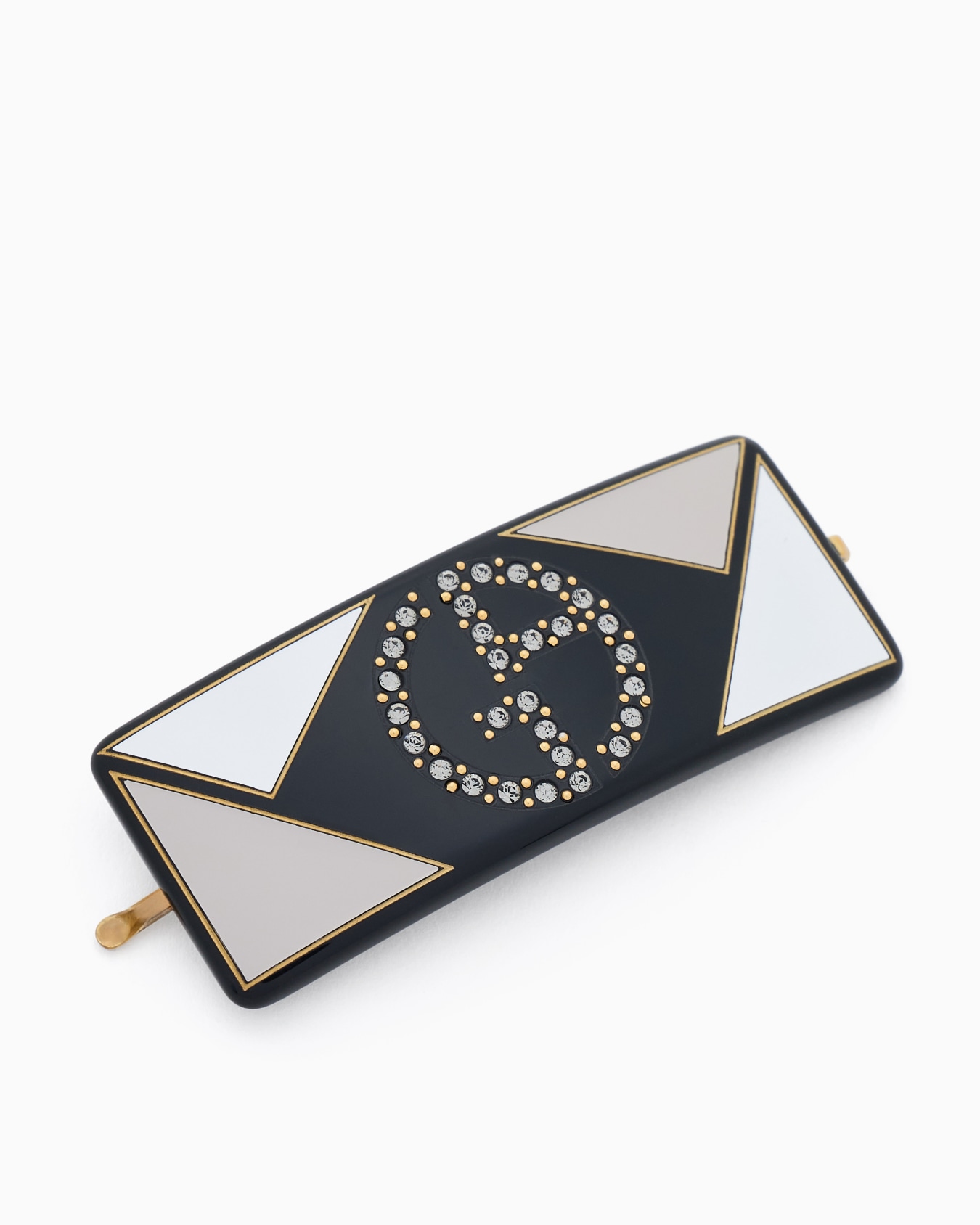 Hair clip with crystal logo Slide 1